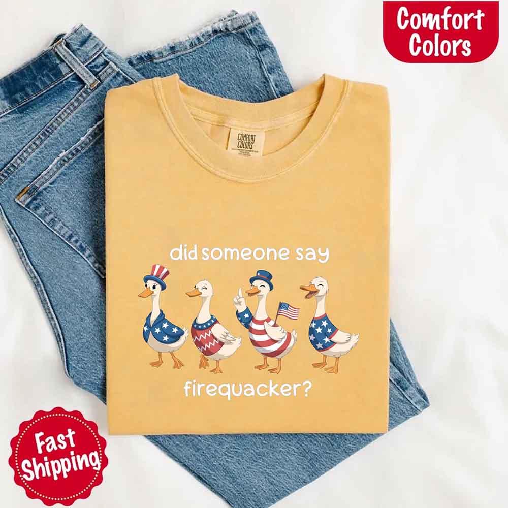 Firequacker USA Goose on the Loose Comfort Colors Tee