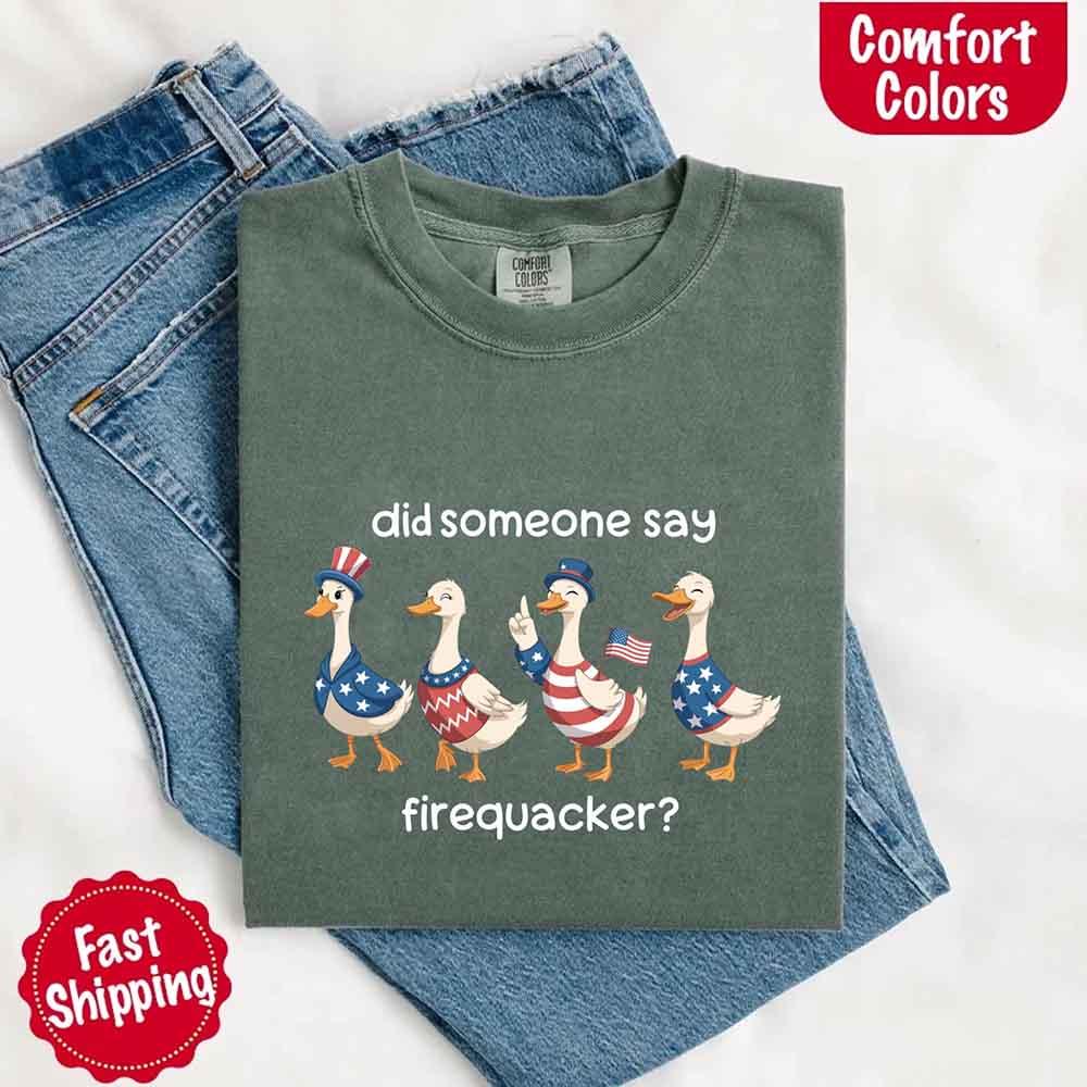 Firequacker USA Goose on the Loose Comfort Colors Tee