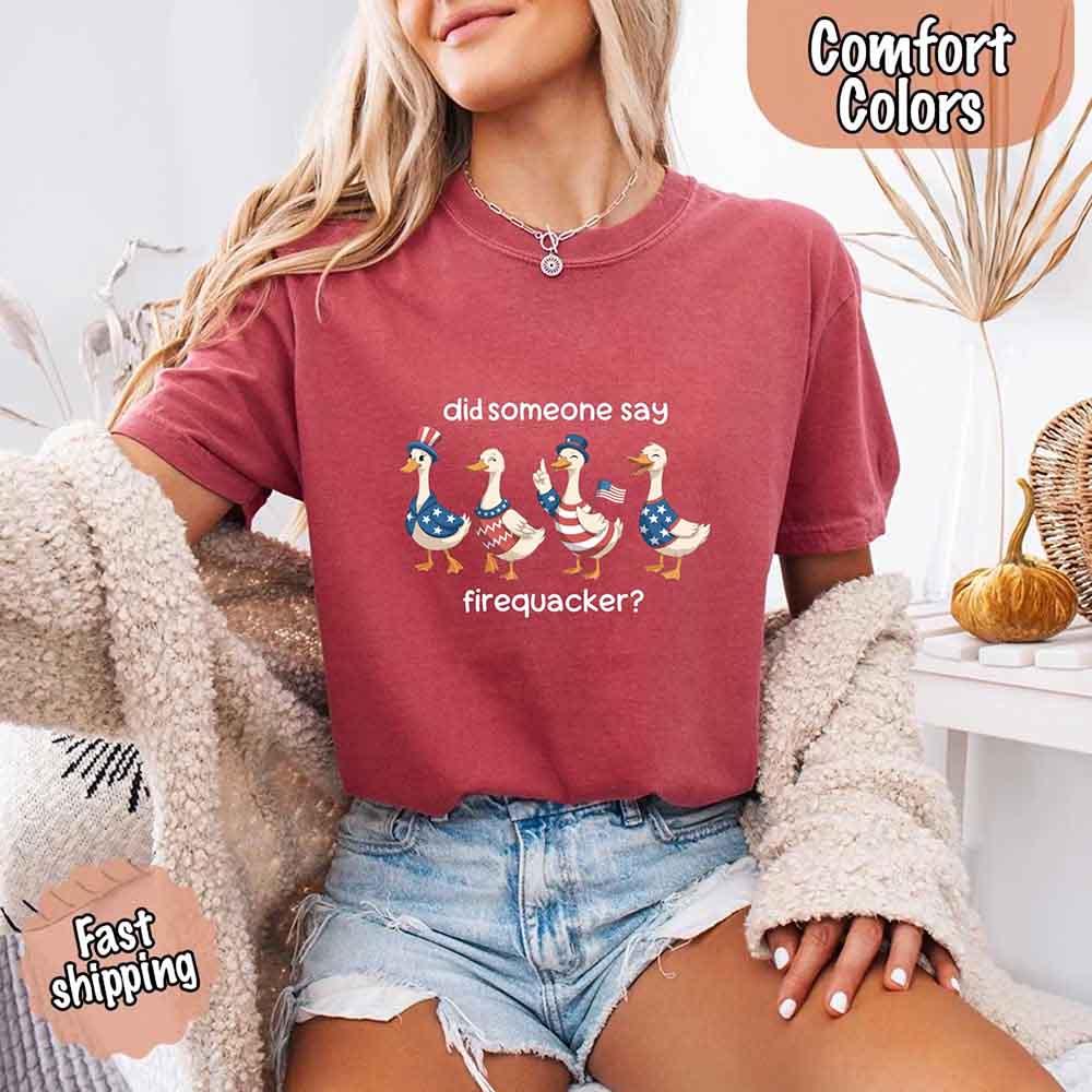 Firequacker USA Goose on the Loose Comfort Colors Tee