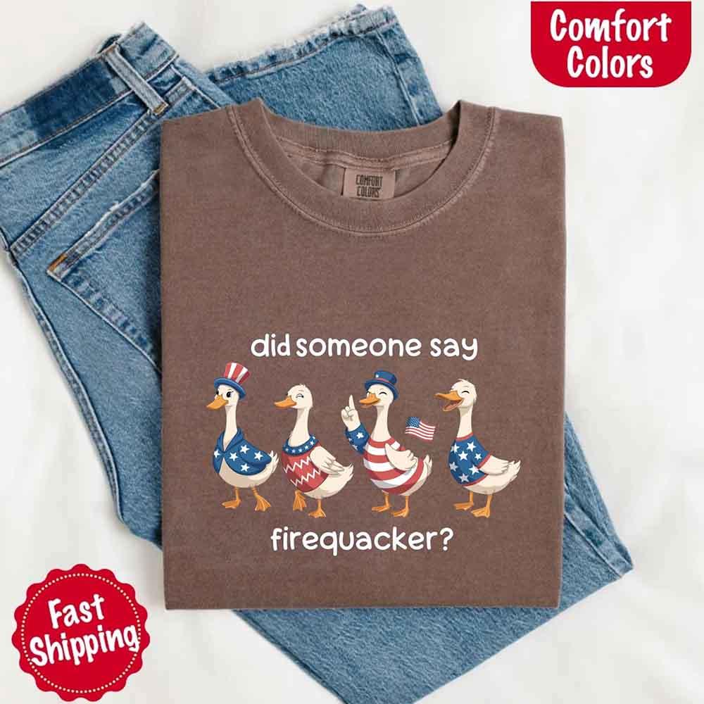 Firequacker USA Goose on the Loose Comfort Colors Tee