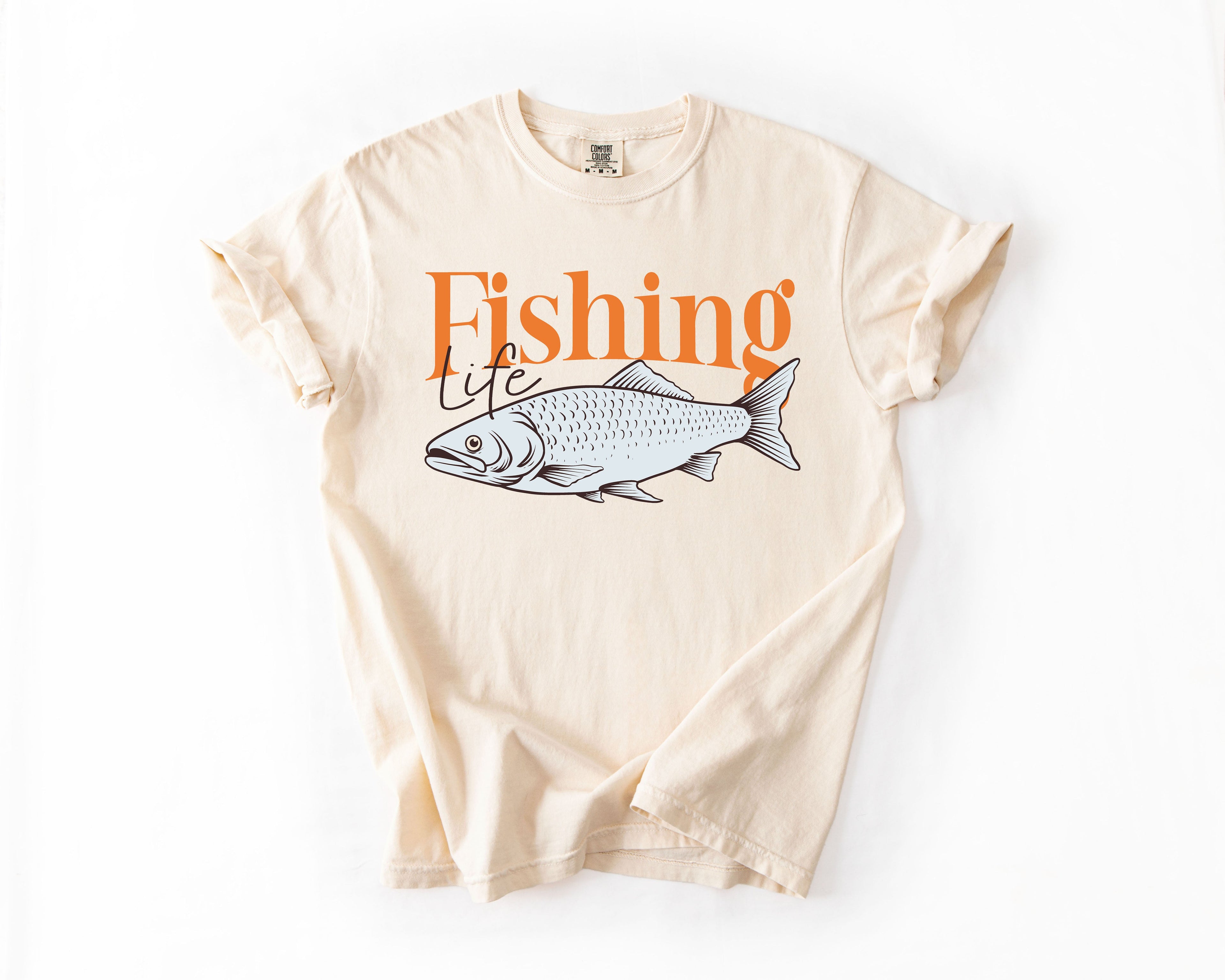 Fishing Life Boat Lake Sea Camping Outdoor Nature Travel Adventure Comfort Colors Tee