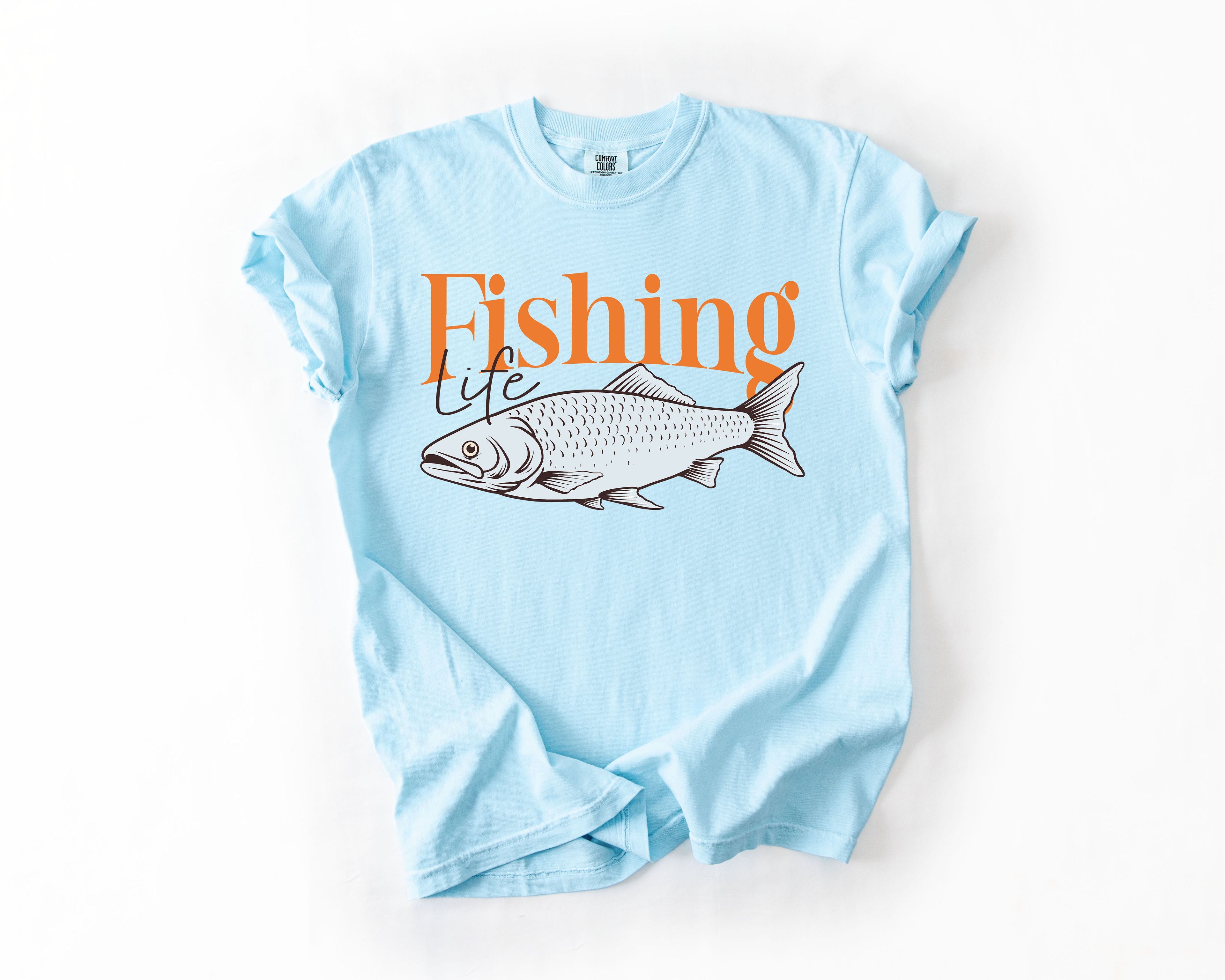 Fishing Life Boat Lake Sea Camping Outdoor Nature Travel Adventure Comfort Colors Tee