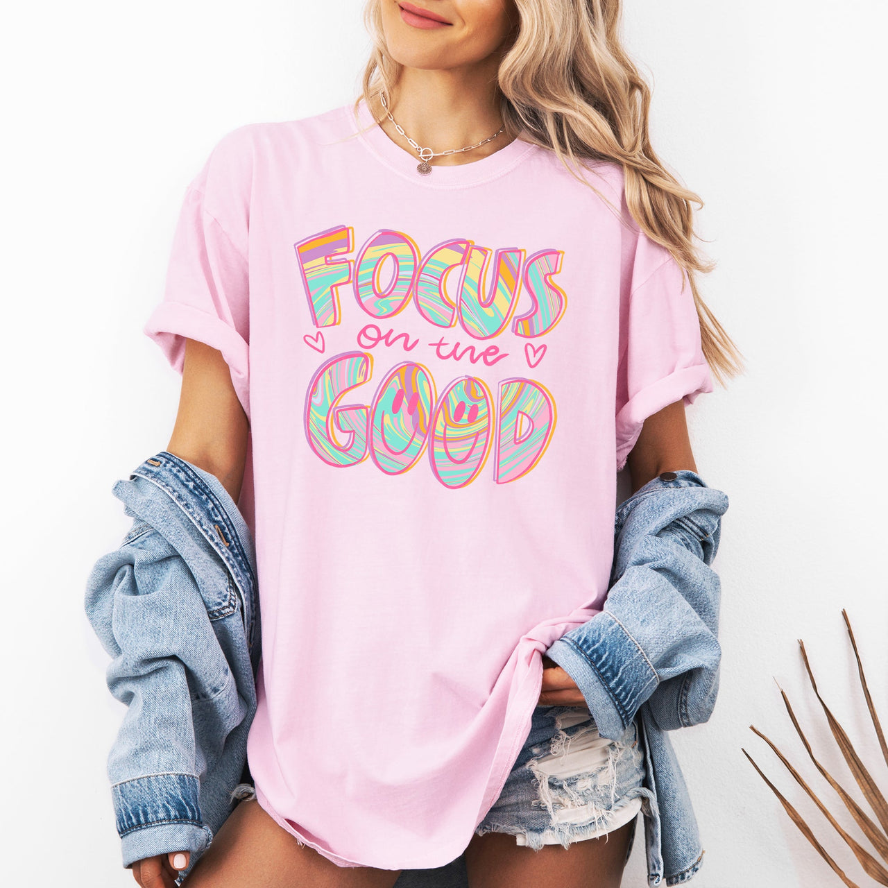 Focus On The Good Retro Groovy Positivity Mental Health Vibes For Everyday Mindset Uplift Comfort Colors Tee