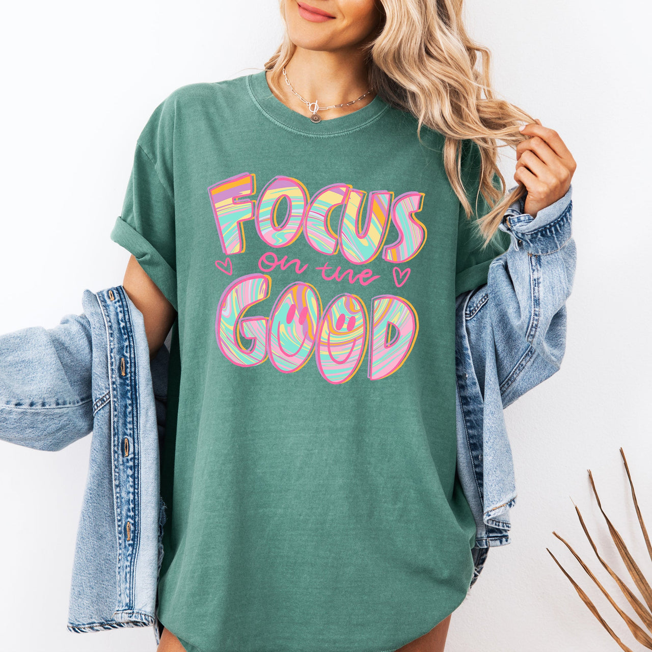 Focus On The Good Retro Groovy Positivity Mental Health Vibes For Everyday Mindset Uplift Comfort Colors Tee