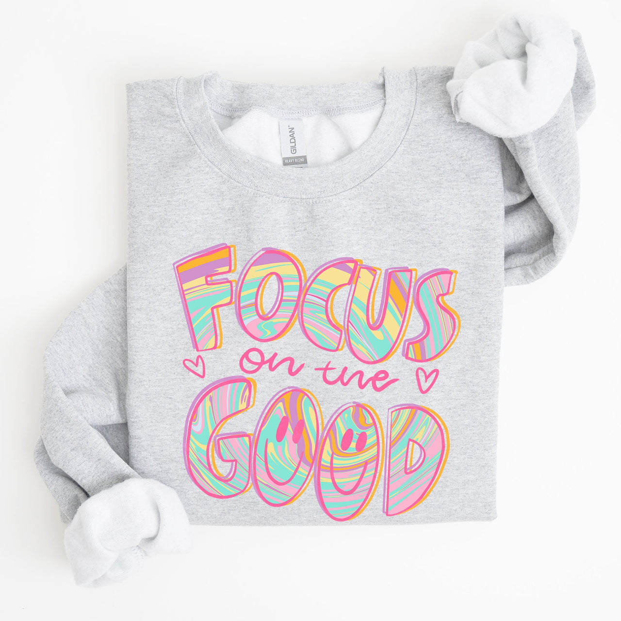 Focus On The Good Retro Groovy Positivity Mental Health Awareness And Positive Vibes Sweatshirt