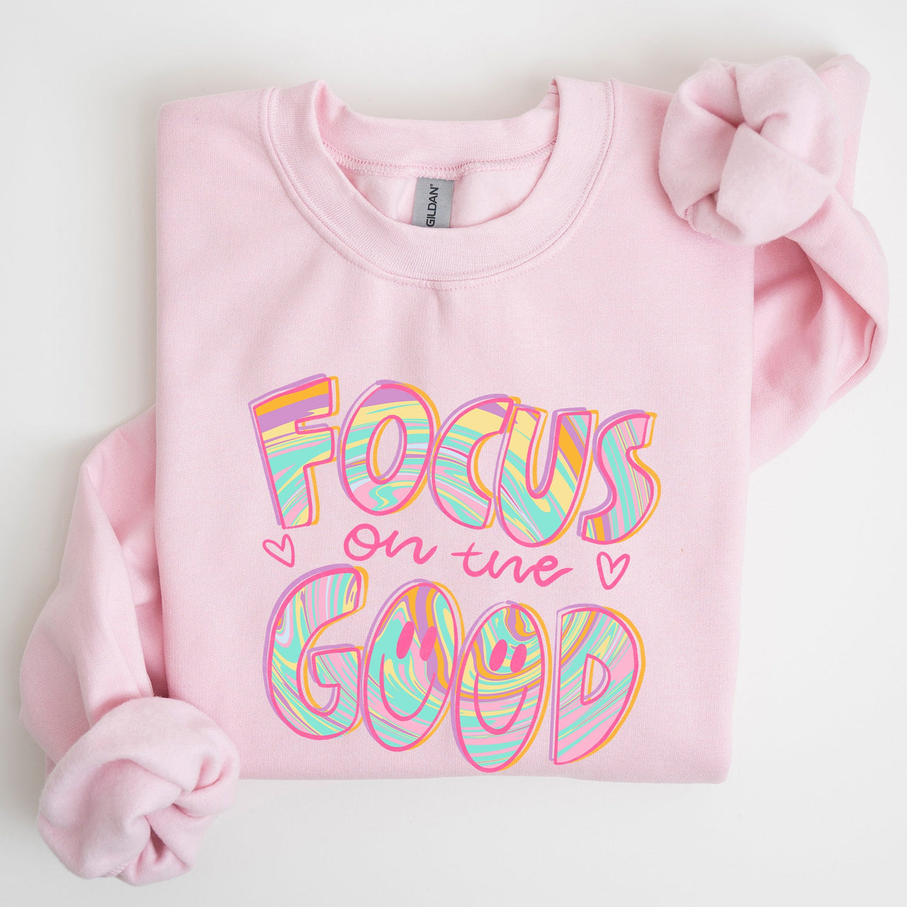 Focus On The Good Retro Groovy Positivity Mental Health Awareness And Positive Vibes Sweatshirt
