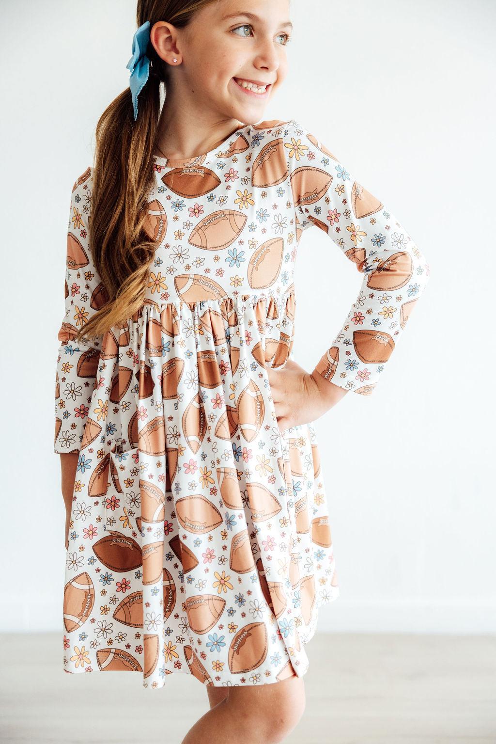 Football Friday L/S Pocket Twirl Dress
