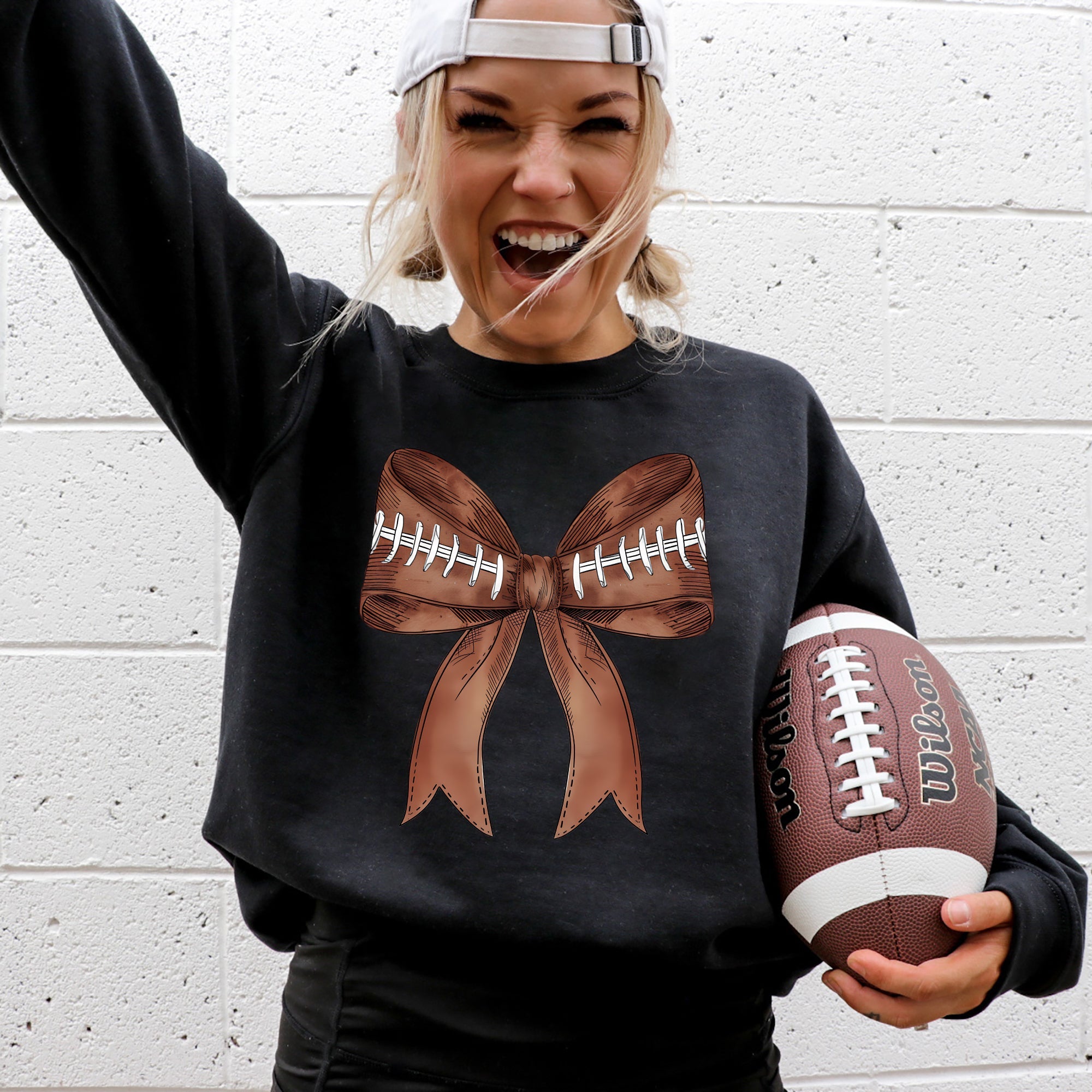 Football Coquette Girly Sports Game Day Big Game Touchdown Tailgate Party Sweatshirt