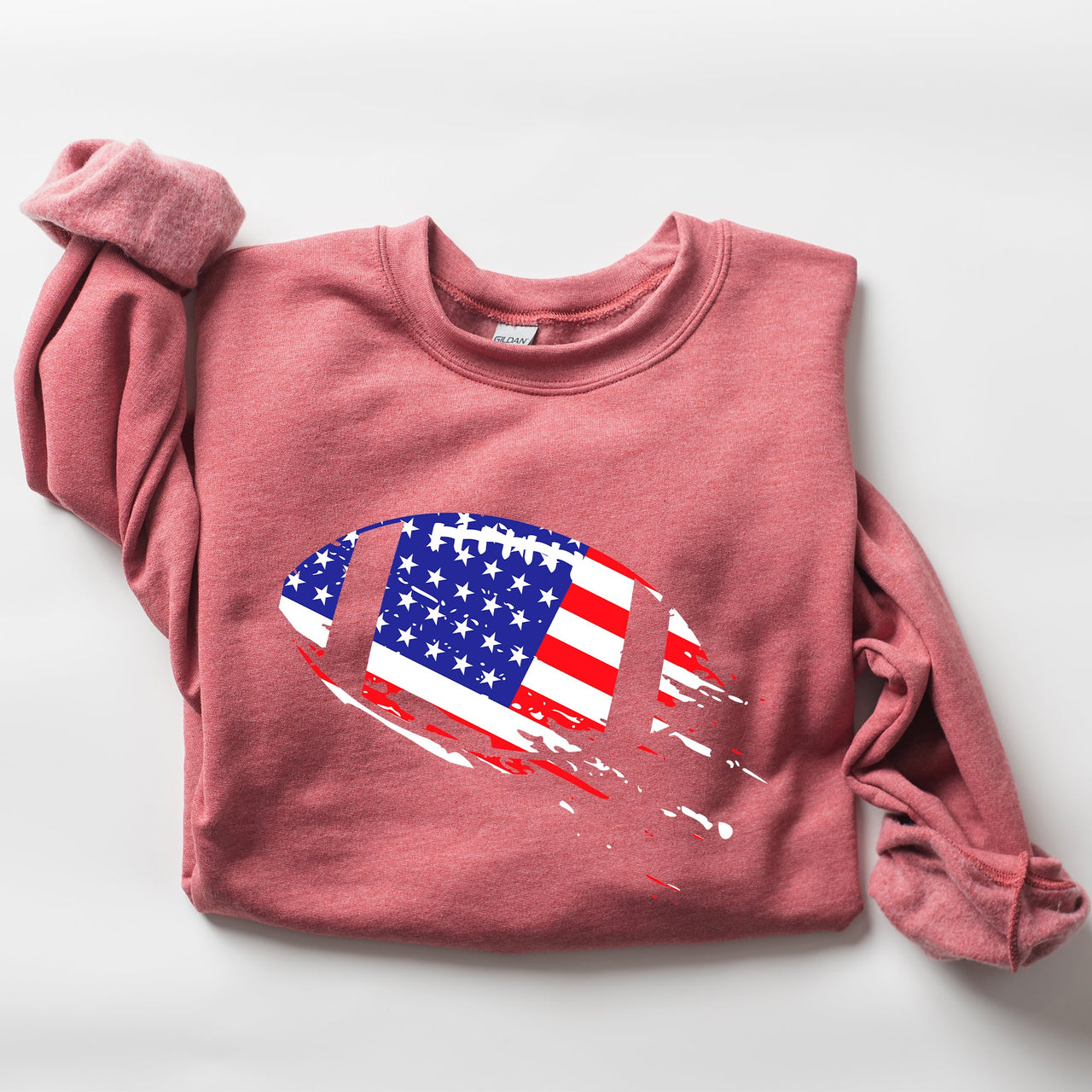 Patriotic American Flag Football Emblem For Fans Of The Game And Proud To Represent Country Sweatshirt