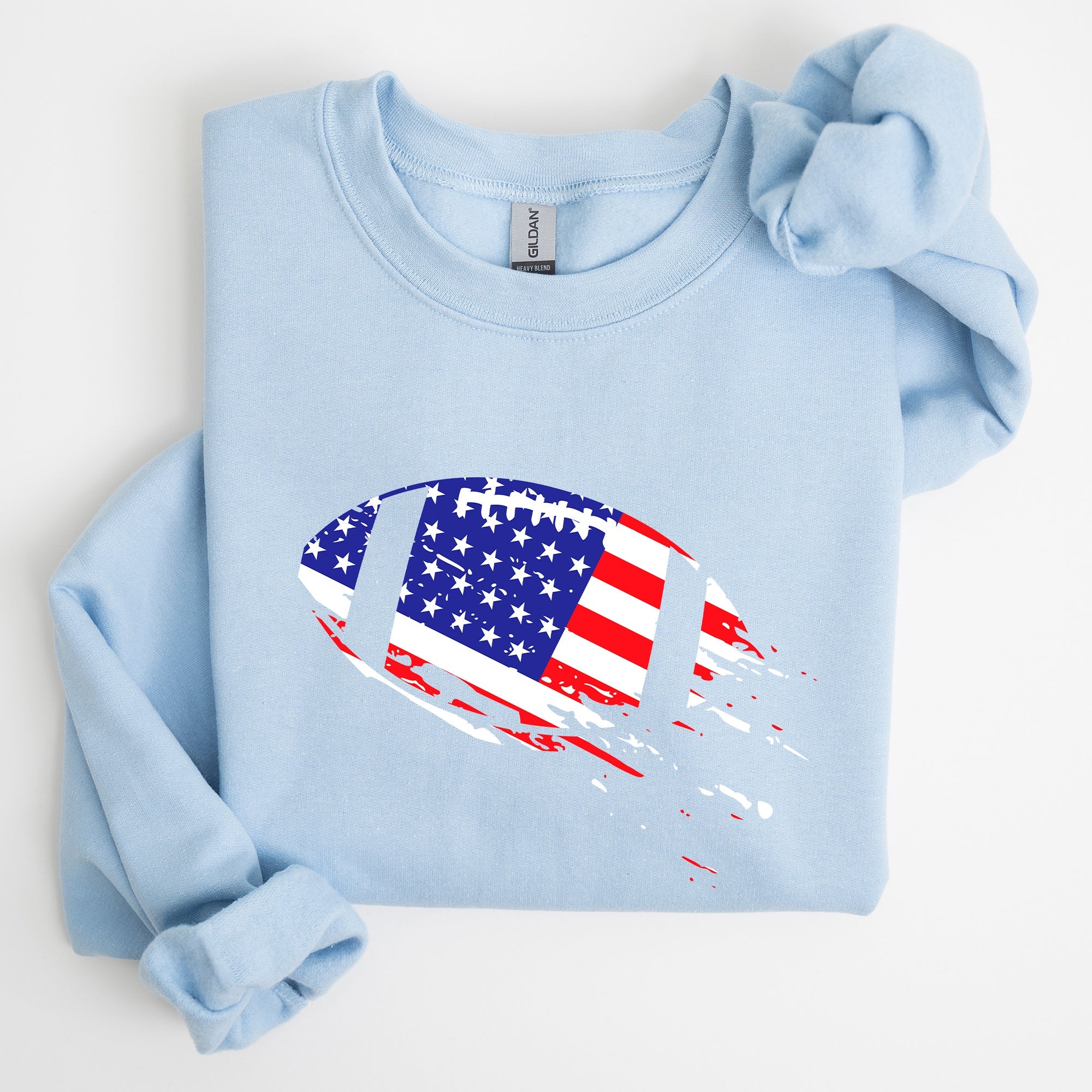 Patriotic American Flag Football Emblem For Fans Of The Game And Proud To Represent Country Sweatshirt
