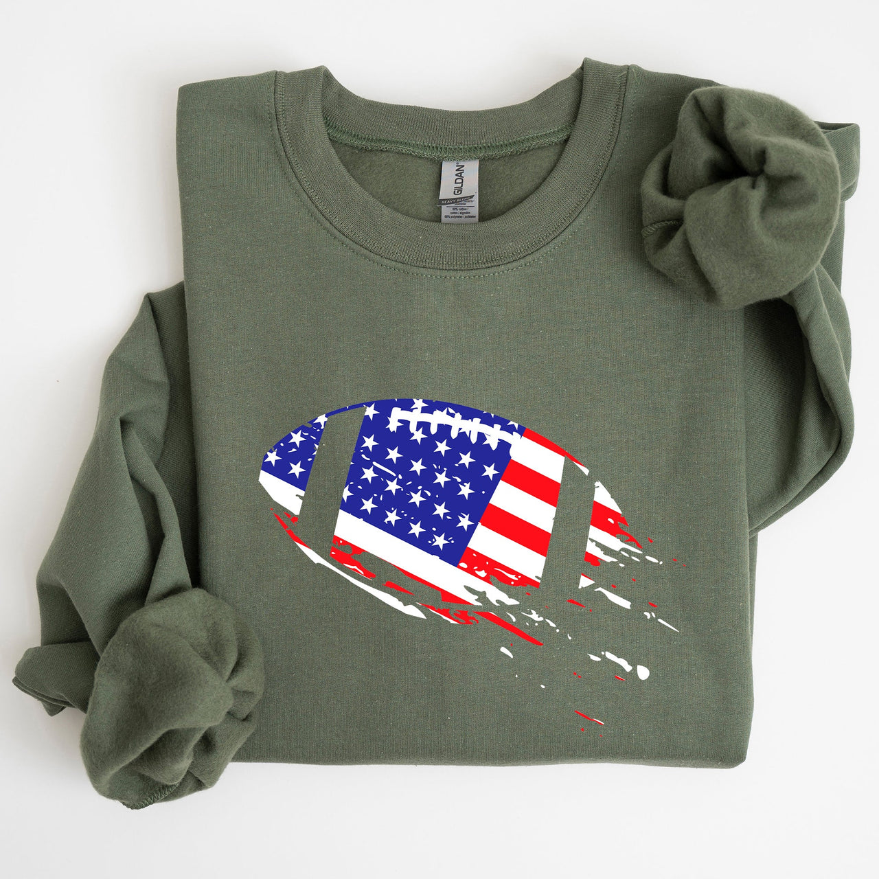 Patriotic American Flag Football Emblem For Fans Of The Game And Proud To Represent Country Sweatshirt