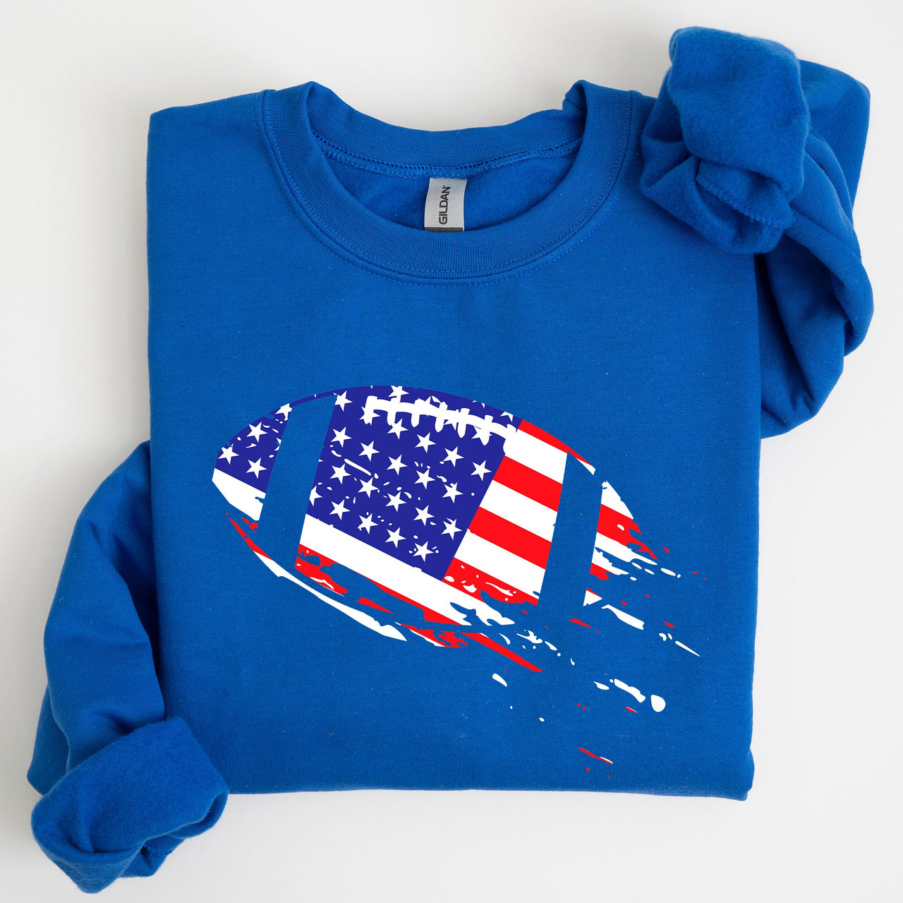 Patriotic American Flag Football Emblem For Fans Of The Game And Proud To Represent Country Sweatshirt