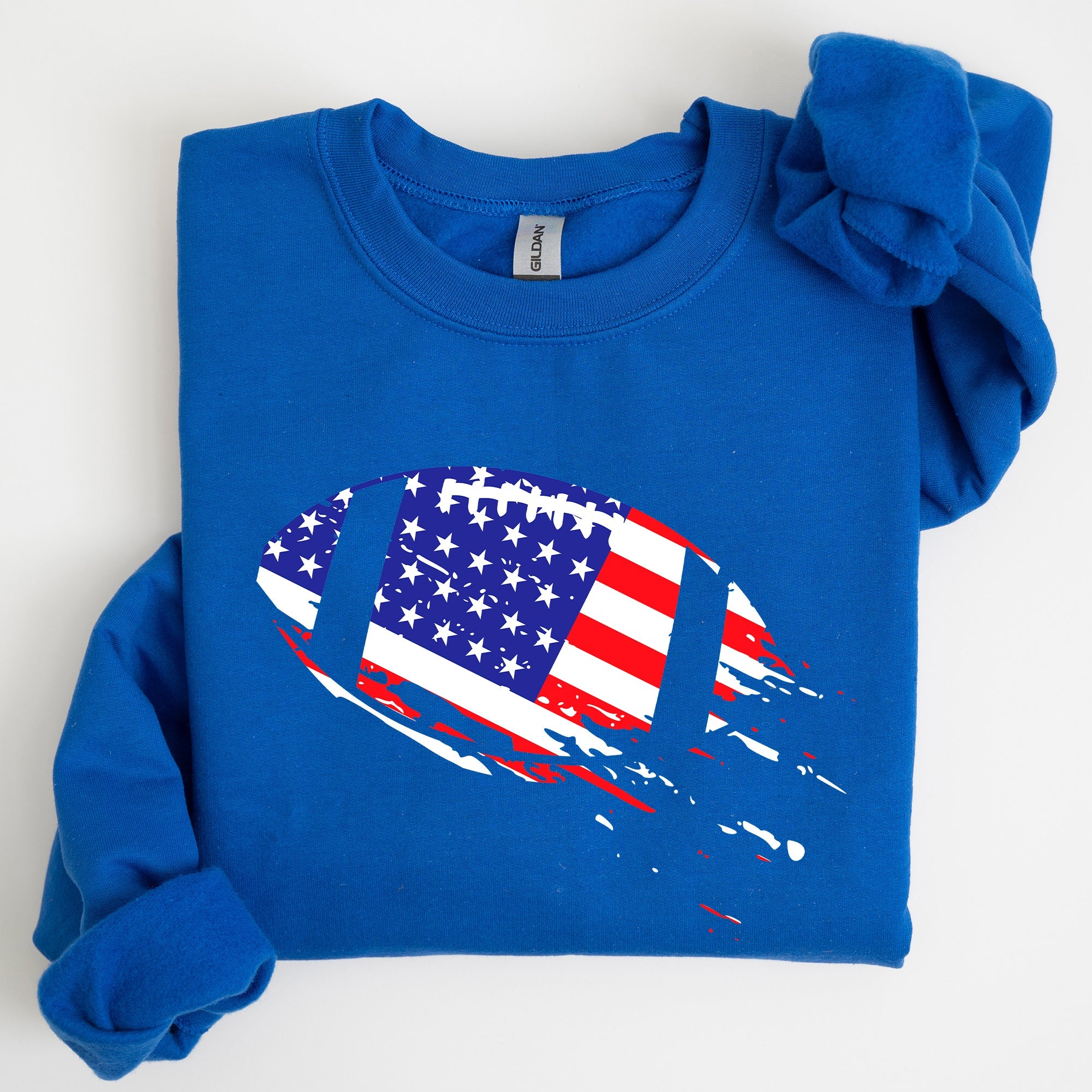 Patriotic American Flag Football Emblem For Fans Of The Game And Proud To Represent Country Sweatshirt