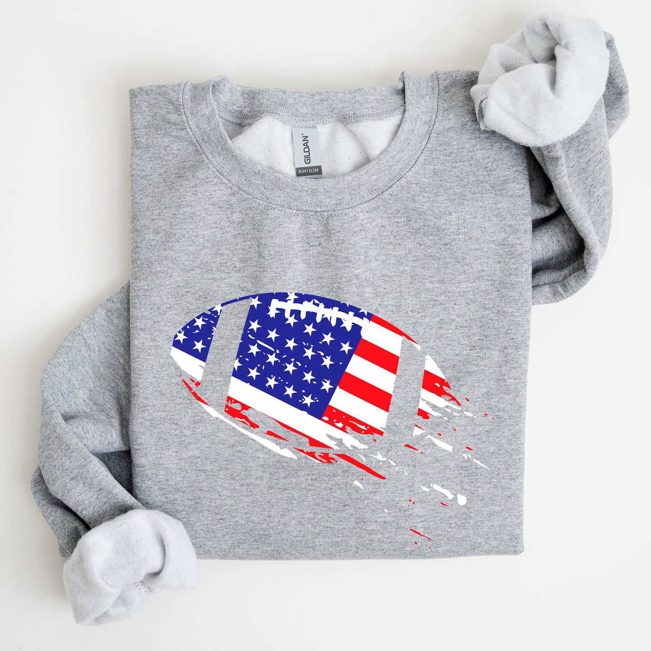 Patriotic American Flag Football Emblem For Fans Of The Game And Proud To Represent Country Sweatshirt