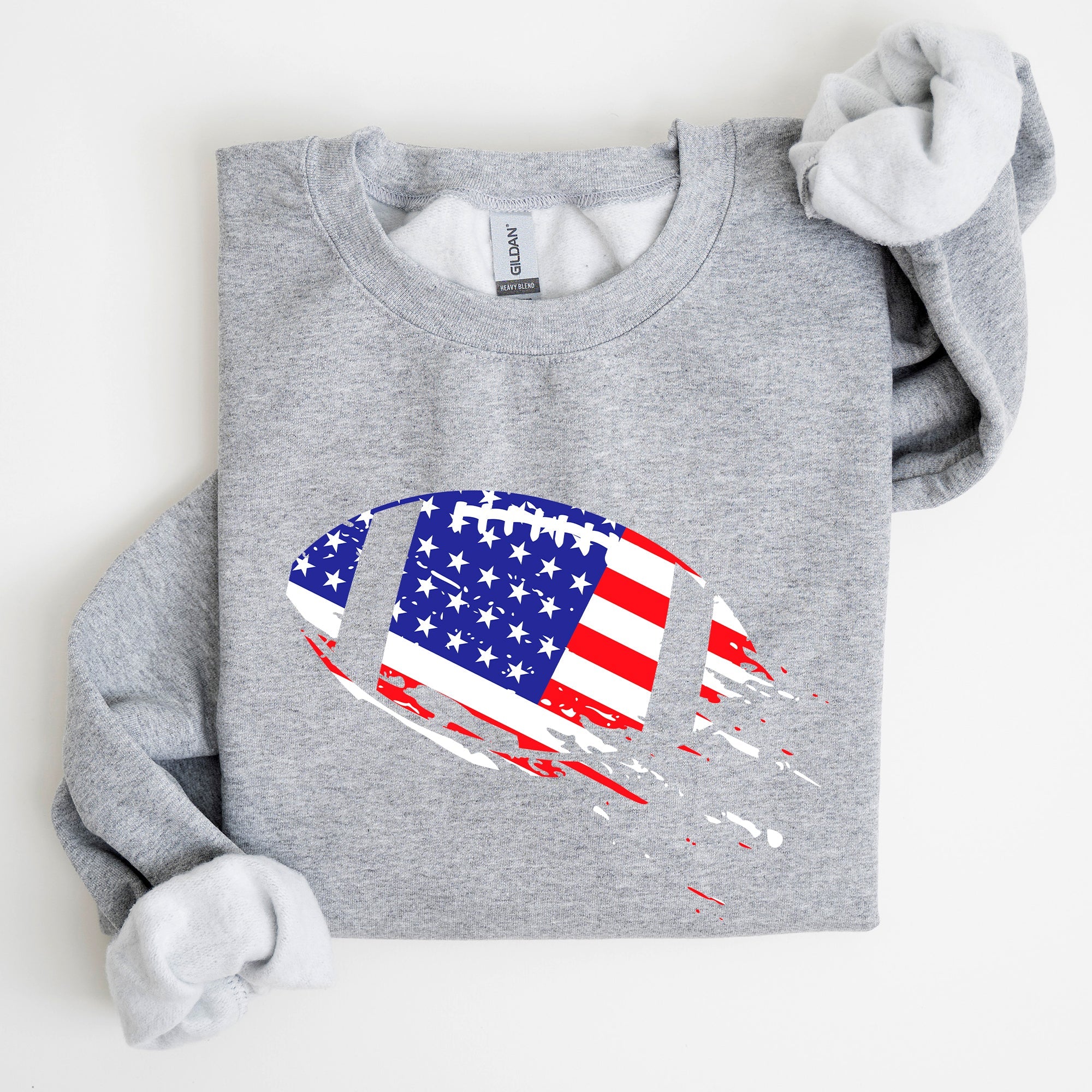 Patriotic American Flag Football Emblem For Fans Of The Game And Proud To Represent Country Sweatshirt