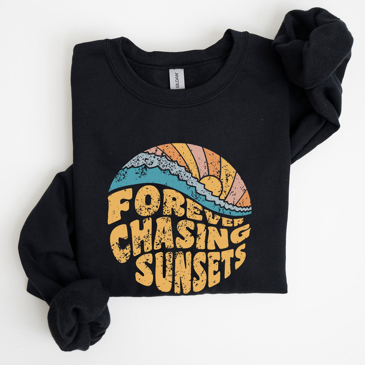 Forever Chasing Sunsets Beach Retro Sweatshirt