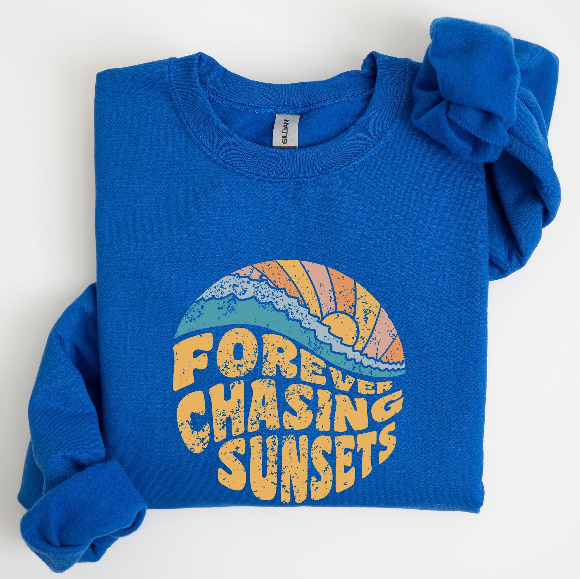 Forever Chasing Sunsets Beach Retro Sweatshirt