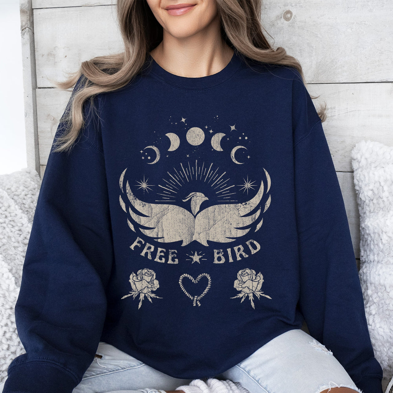 Free Bird Music Concert Western Inspired Freedom Rodeo Themed Vintage Spirit Sweatshirt