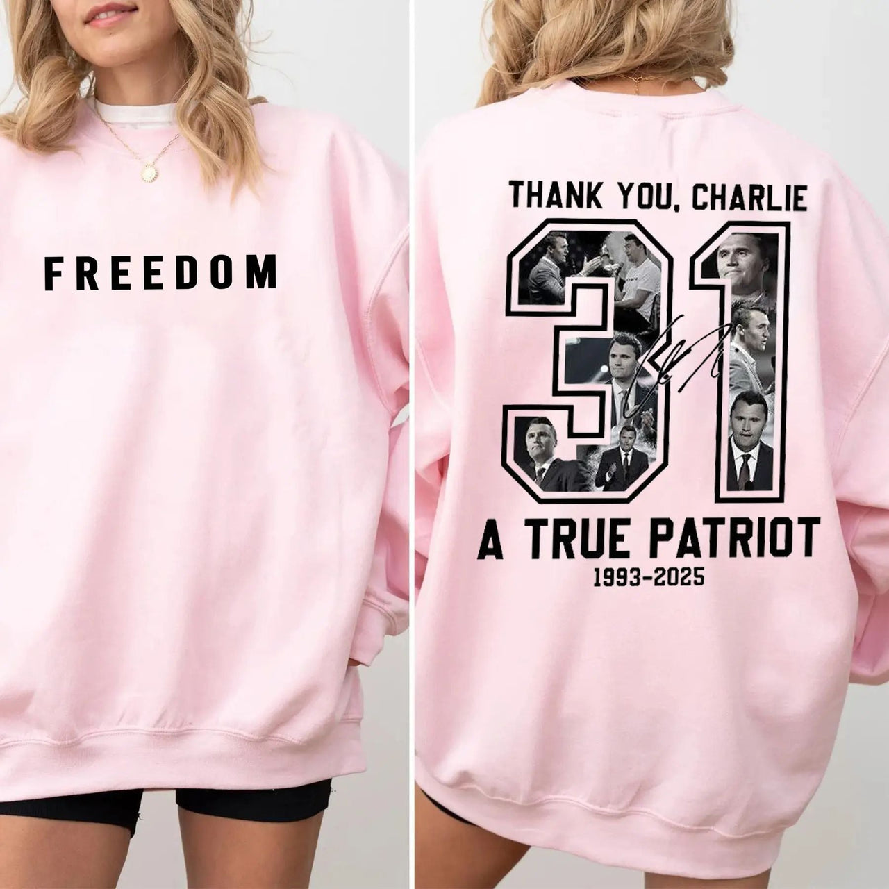 Freedom Charlie Kirk Sweatshirt – Patriotic Political Top