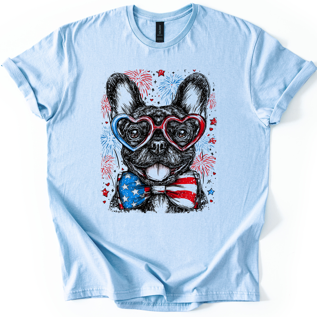 French Bulldog Patriotic USA Flag Loving Frenchie Lover Limited Edition Graphic Tee