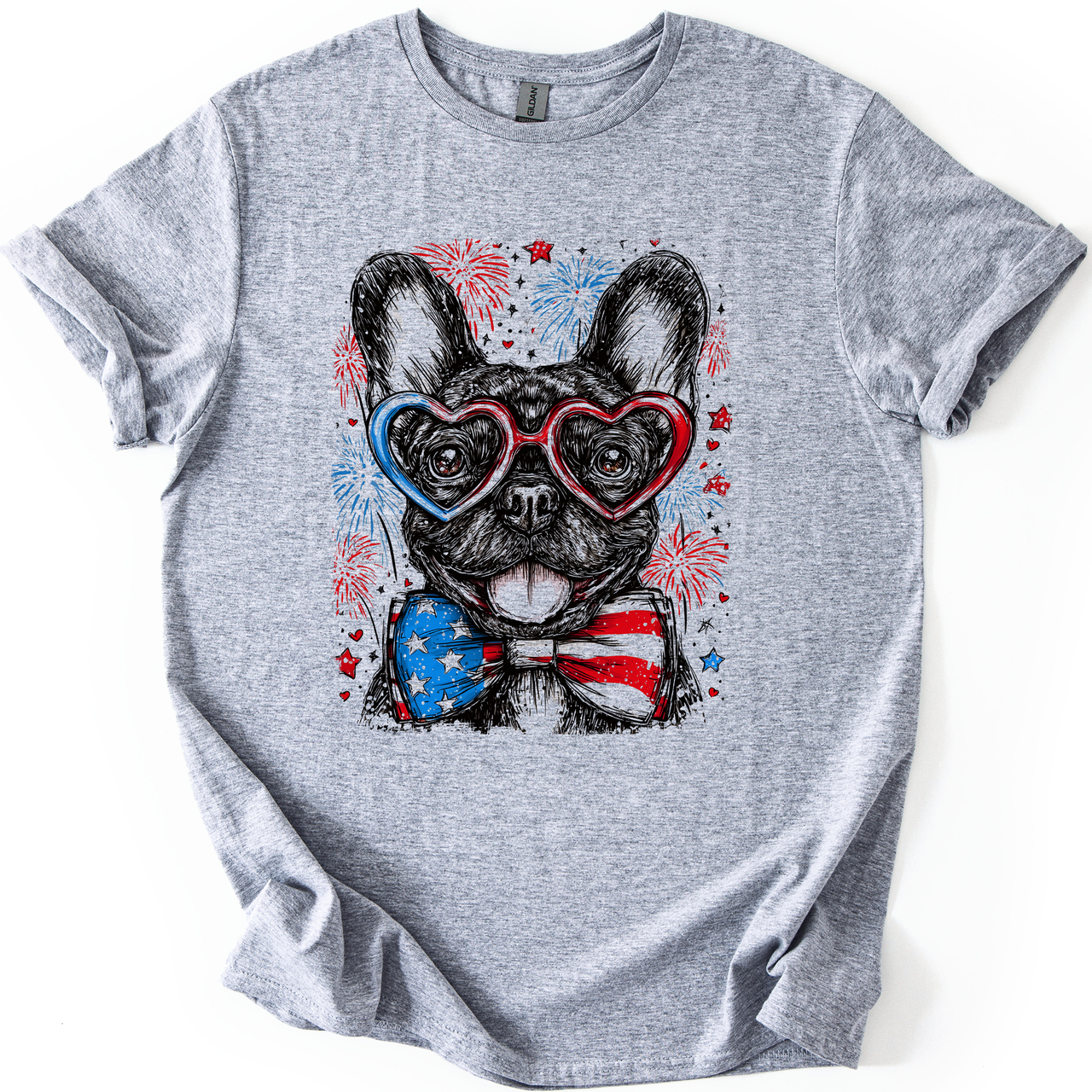 French Bulldog Patriotic USA Flag Loving Frenchie Lover Limited Edition Graphic Tee