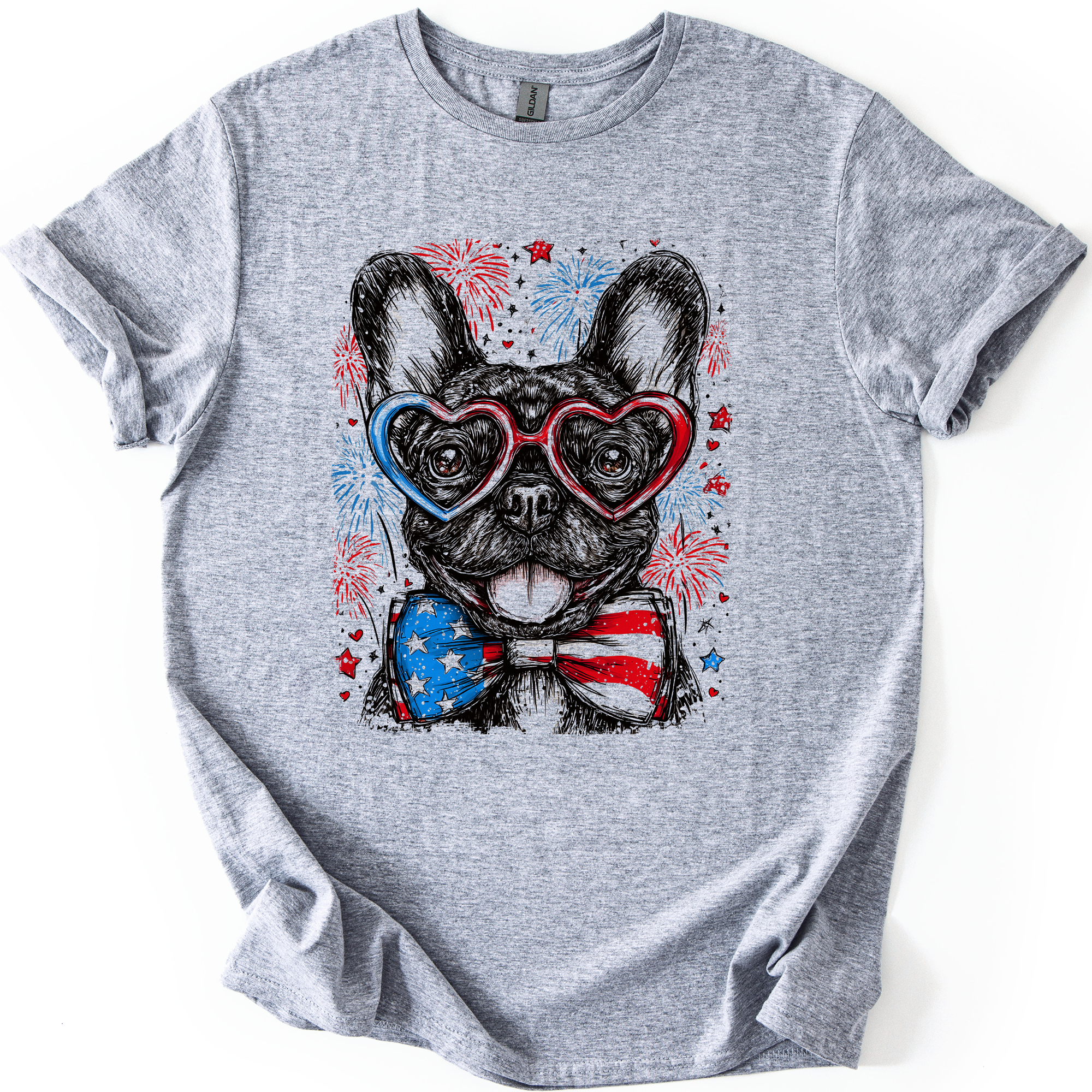 French Bulldog Patriotic USA Flag Loving Frenchie Lover Limited Edition Graphic Tee