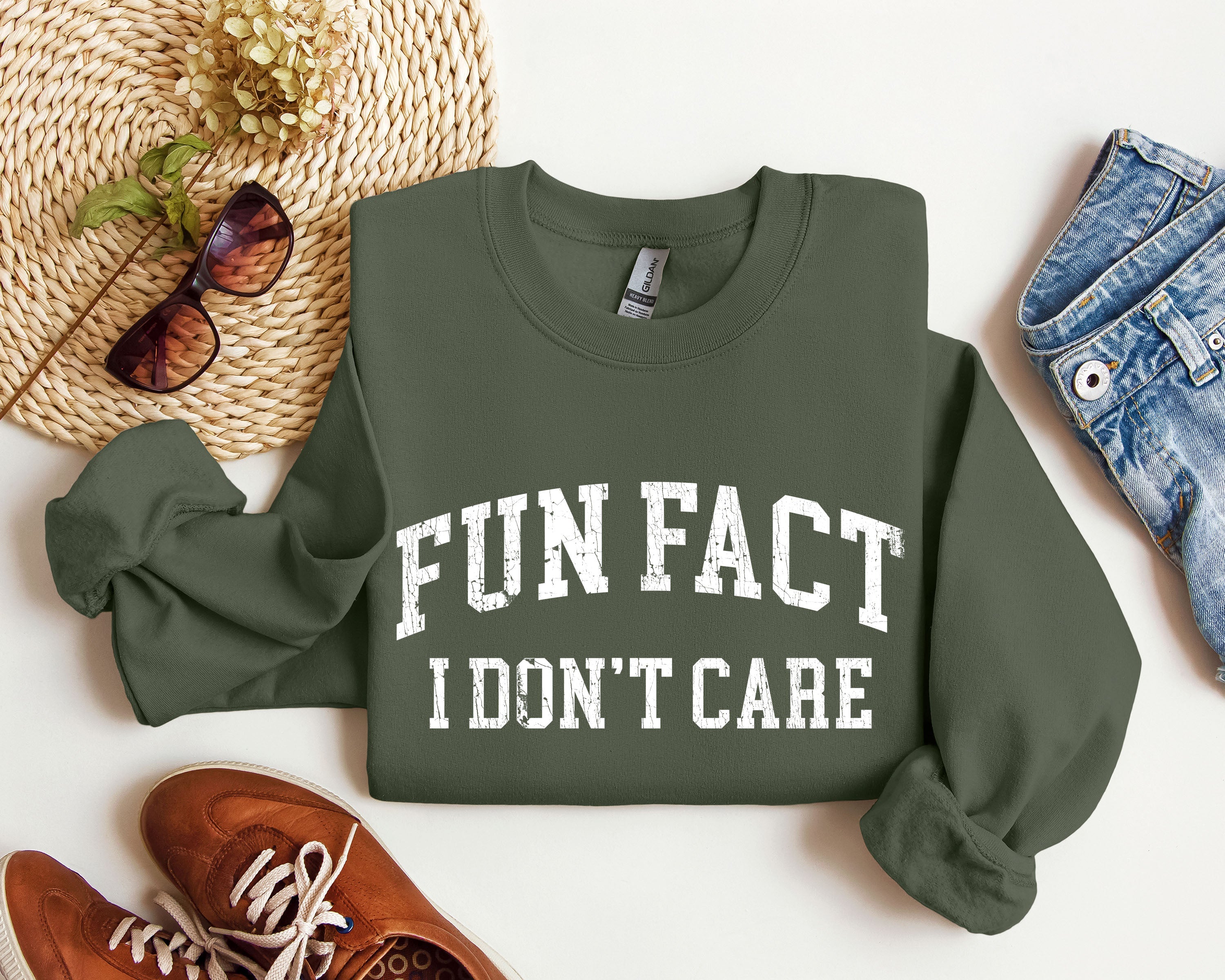 Fun Fact I Don't Care Sarcastic Campus Humor Quote For Late Night Study Sessions Sweatshirt