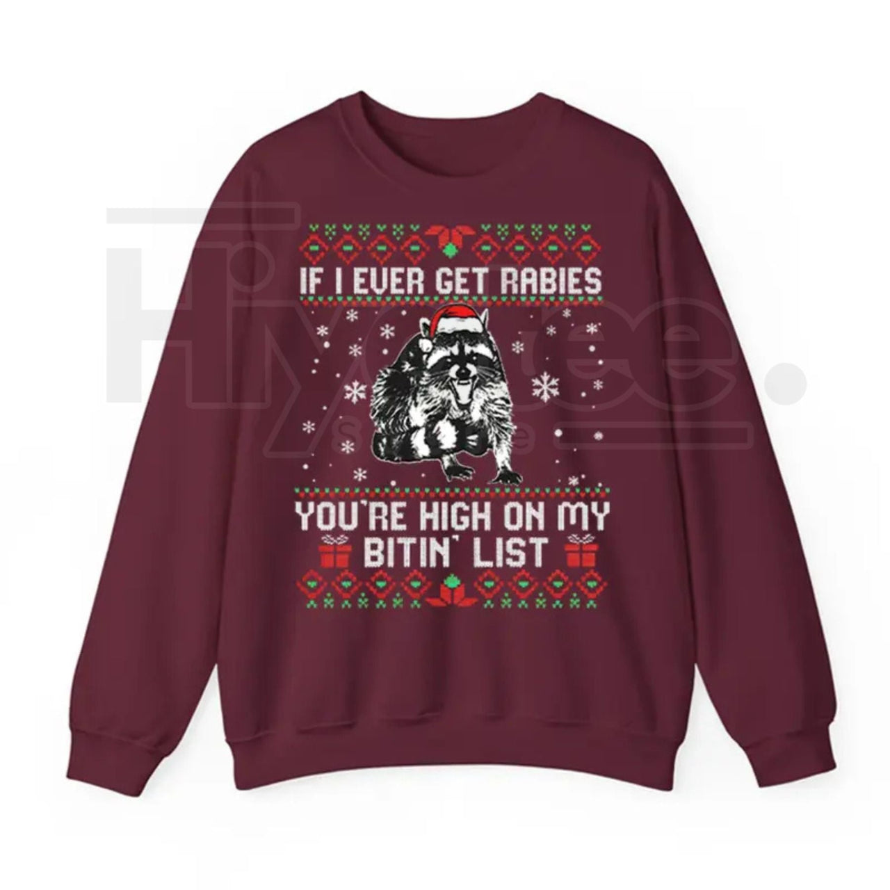 Funny Christmas Raccoon Sweatshirt: 