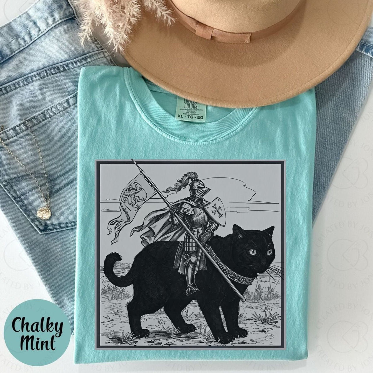 Funny Medieval Knight Cat Rider T-Shirt – Renaissance Fair Meme Tee, Fantasy Cat Lover Shirt, Funny Knight Graphic Tee, Unisex Gag Gift