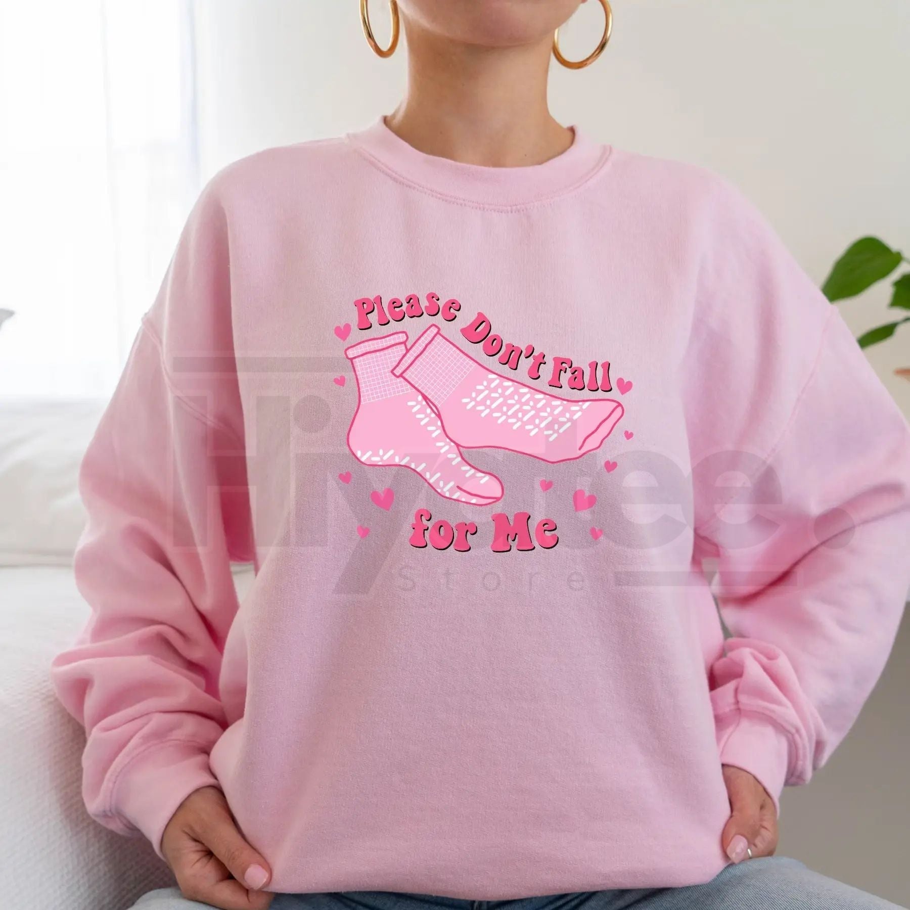 Funny Nurse Valentine’s Sweatshirt: Please Don't Fall For Me Crewneck for Peds & Students