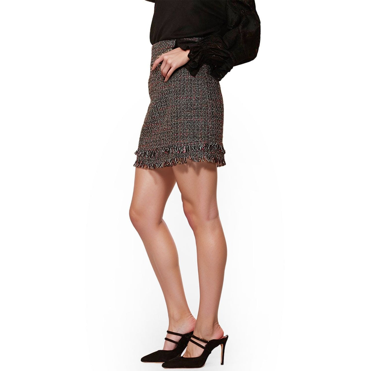 Women's Mini Skirt in Black Ribbon