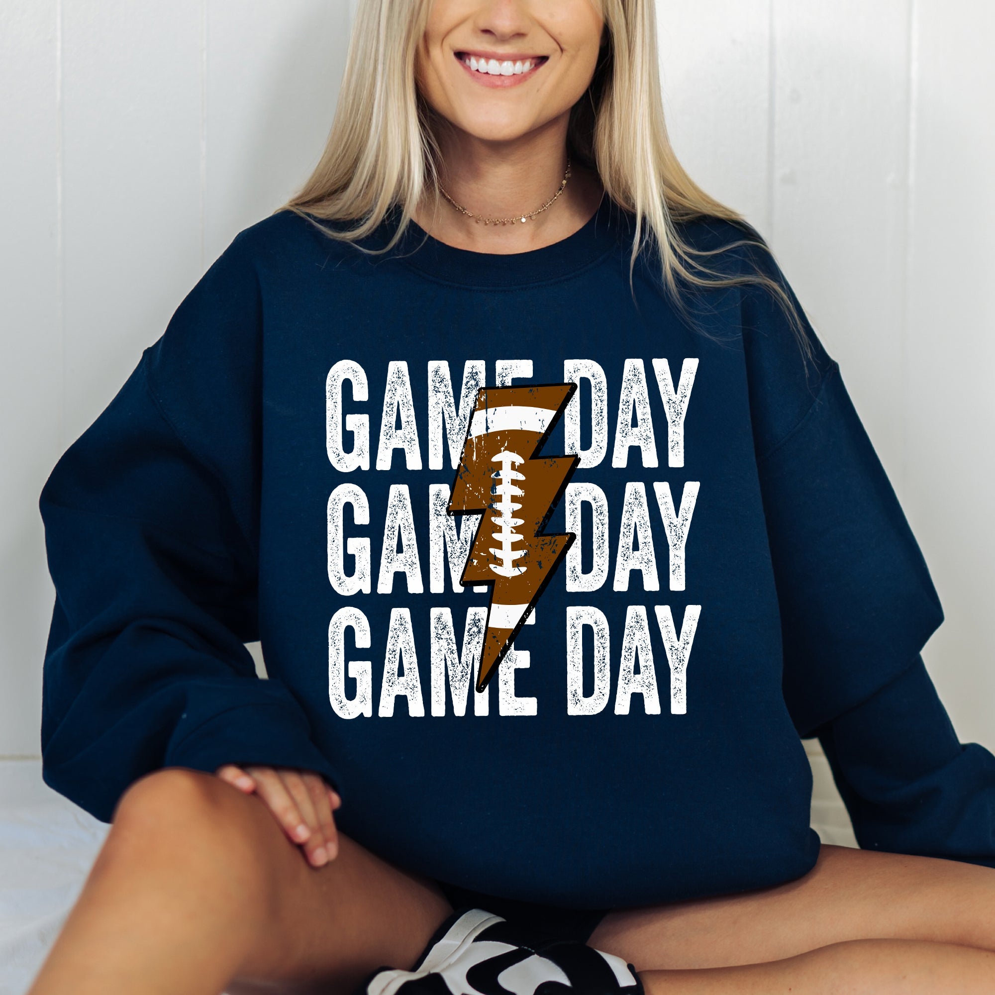 Game Day Lightning Bolt Football Sports Big Game Touchdown Tailgate Party Sweatshirt