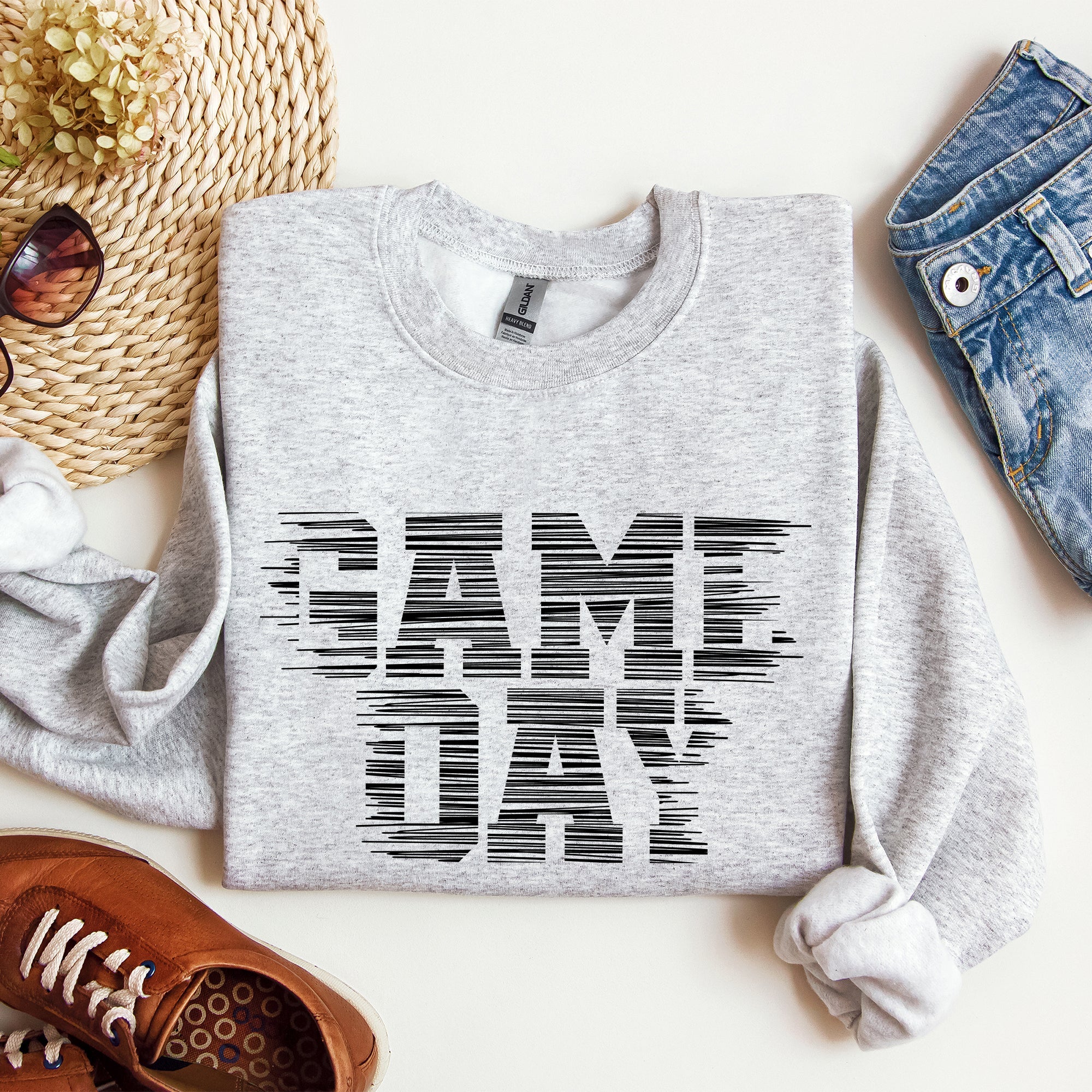 Game Day Vintage Football Sports Big Game Touchdown Tailgate Party Crew Sweatshirt