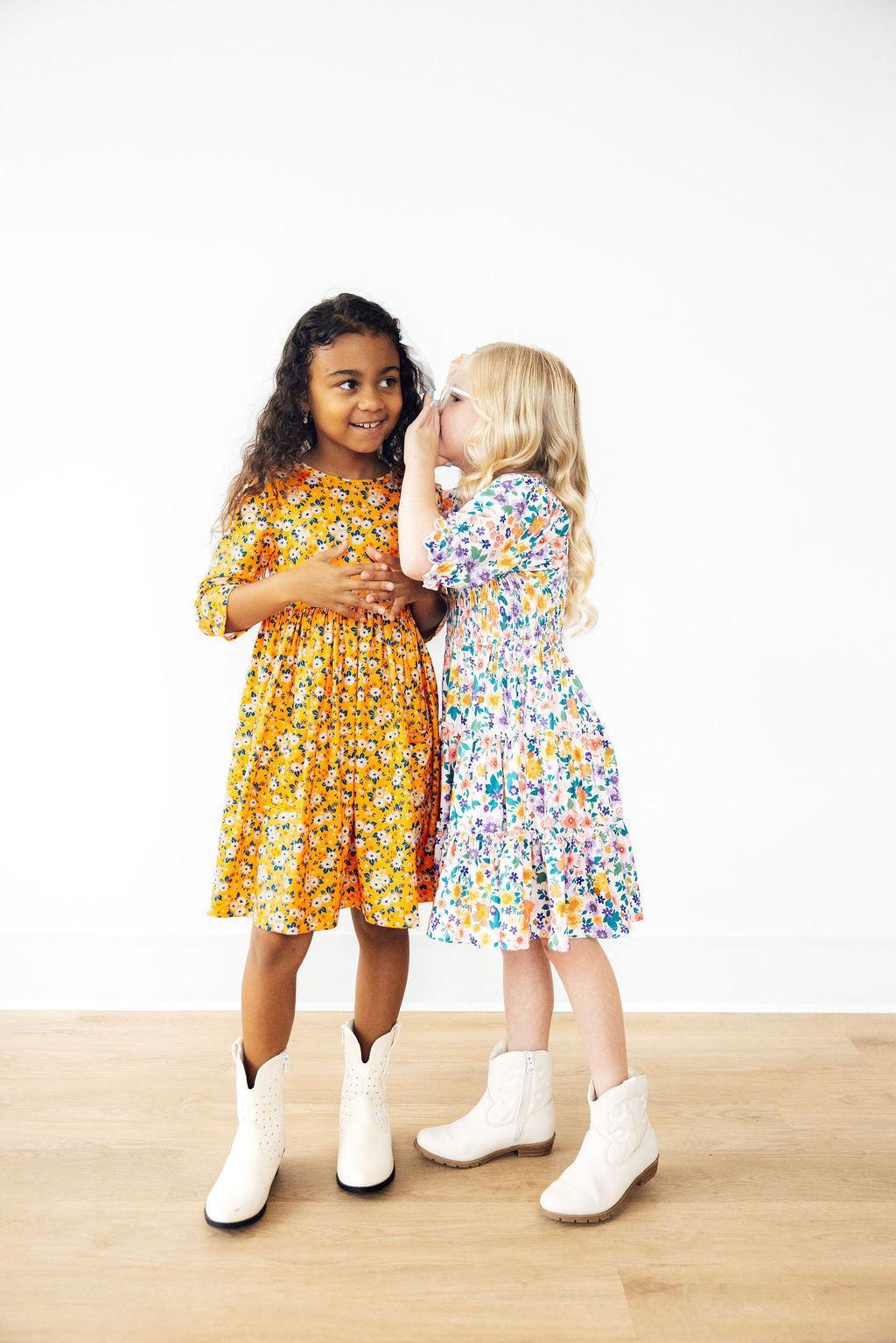Garden Groove Smocked Ruffle Dress