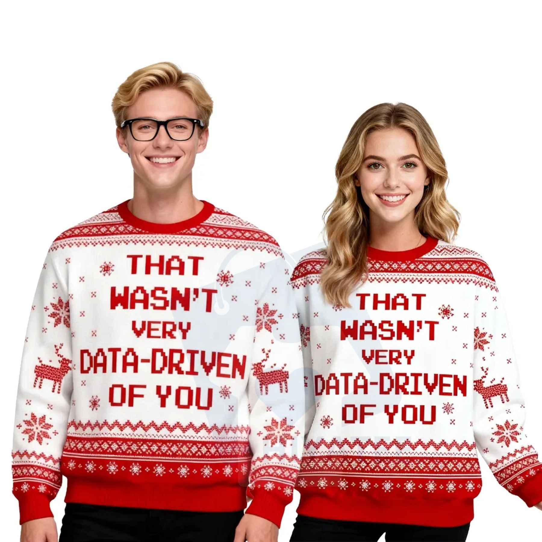 Geeksoutfit Geek Style Ugly Christmas Sweater – Crew Neck Long Sleeve Knit
