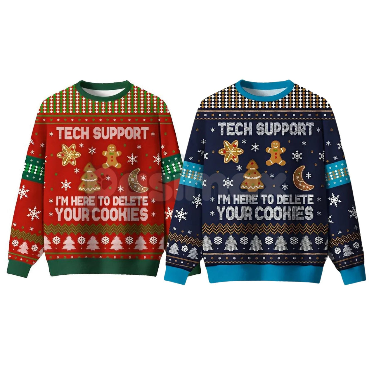 Geeksoutfit Retro Geek Sweater Ugly Christmas Jumper, Crew Neck Long Sleeve Holiday Knitwear for Men & Women