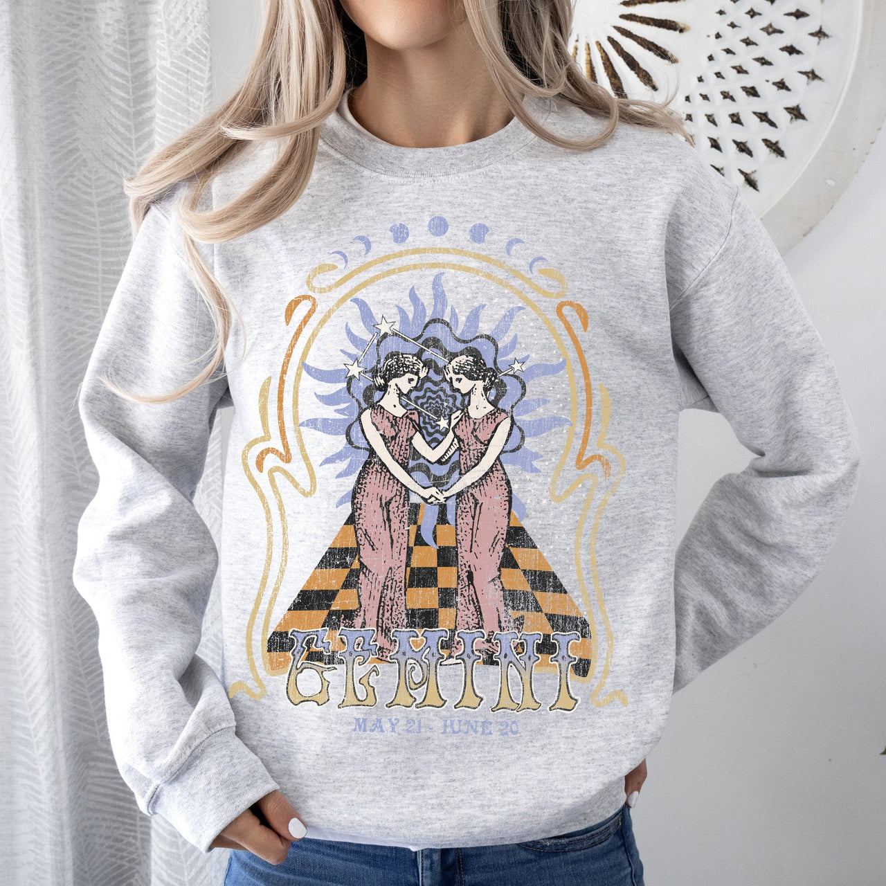 Gemini Zodiac Astrology Horoscope Celestial Sign Constellation Symbols Sweatshirt