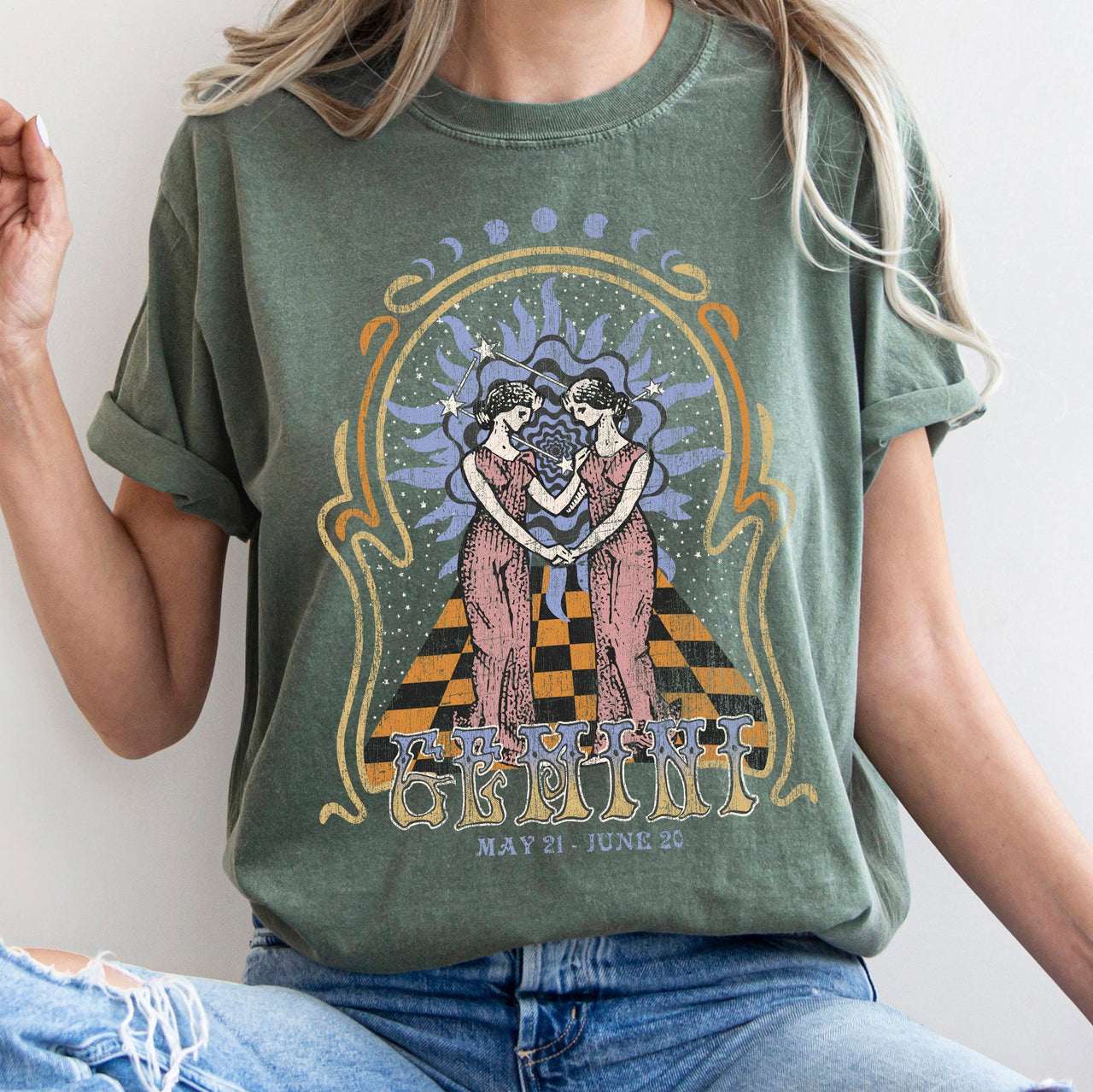 Gemini Zodiac Horoscope Astrology Cosmic Constellations Celestial Edition Comfort Colors Tee