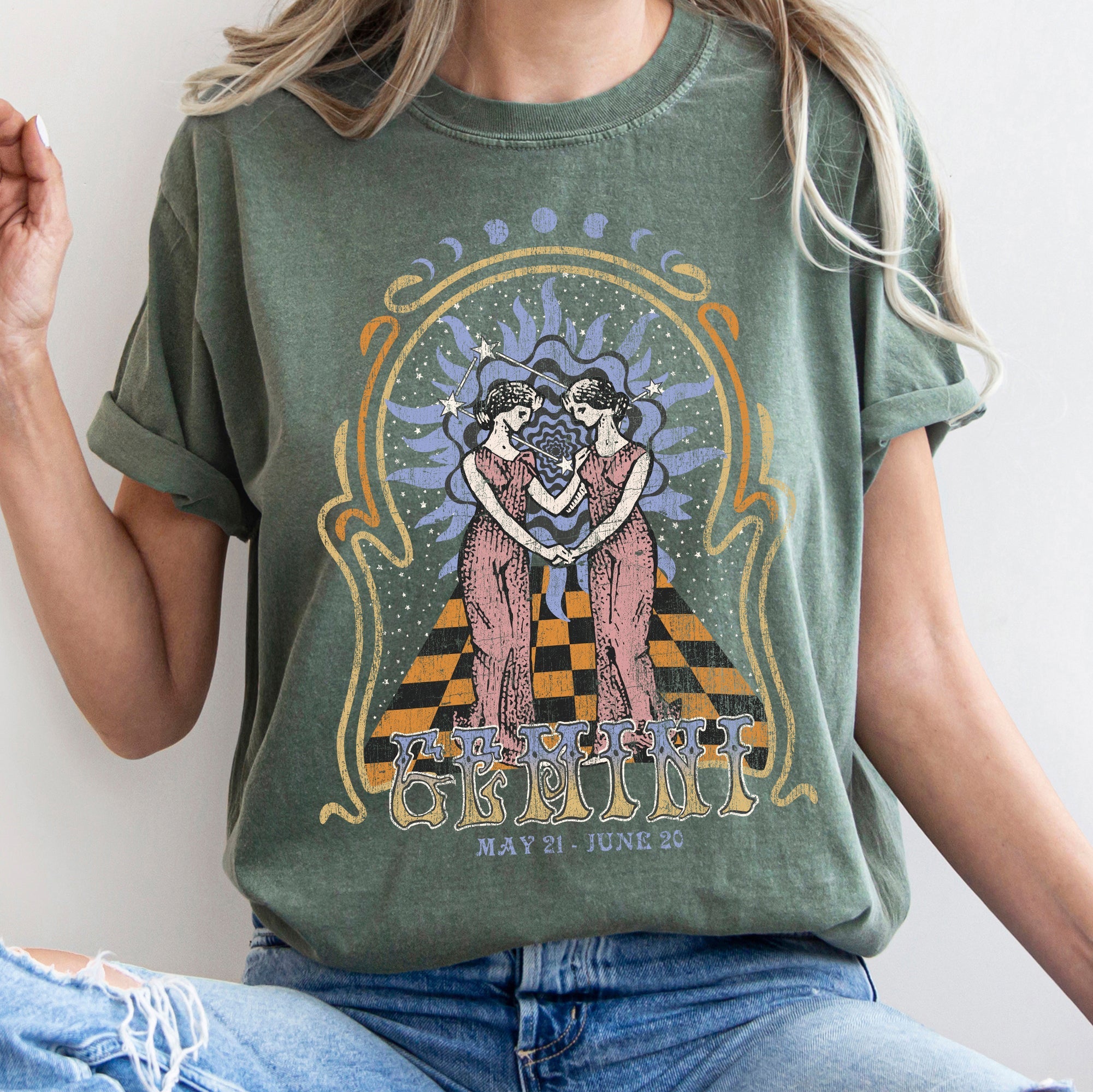 Gemini Zodiac Horoscope Astrology Cosmic Constellations Celestial Edition Comfort Colors Tee
