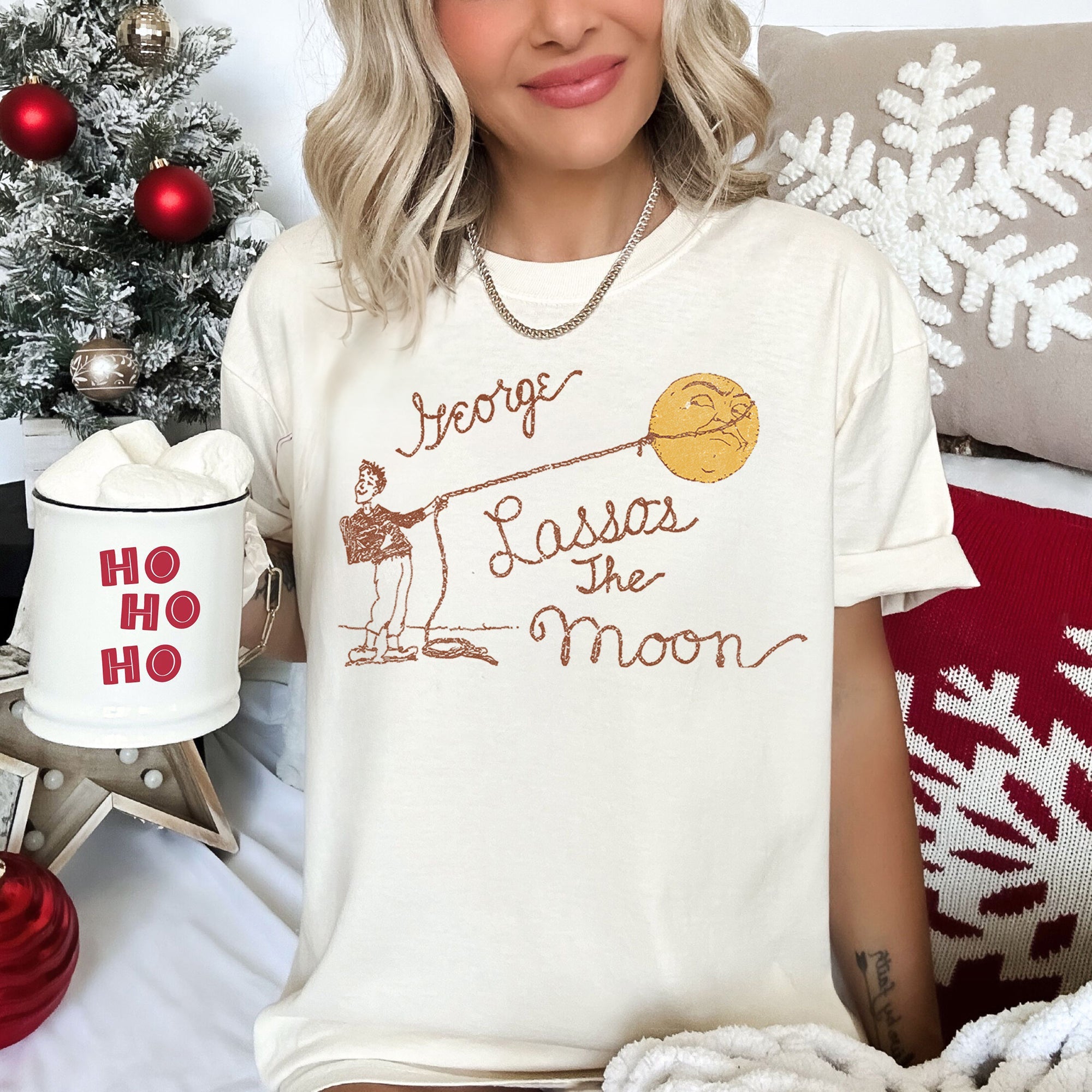George Lassos The Moon Wonderful Life Christmas Movie Quote Holiday Comfort Colors Tee