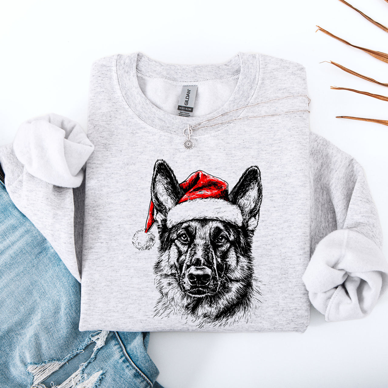 German Shepherd Lover Graphic Portrait With Paw Prints And Loyal Companion Sweatshirt