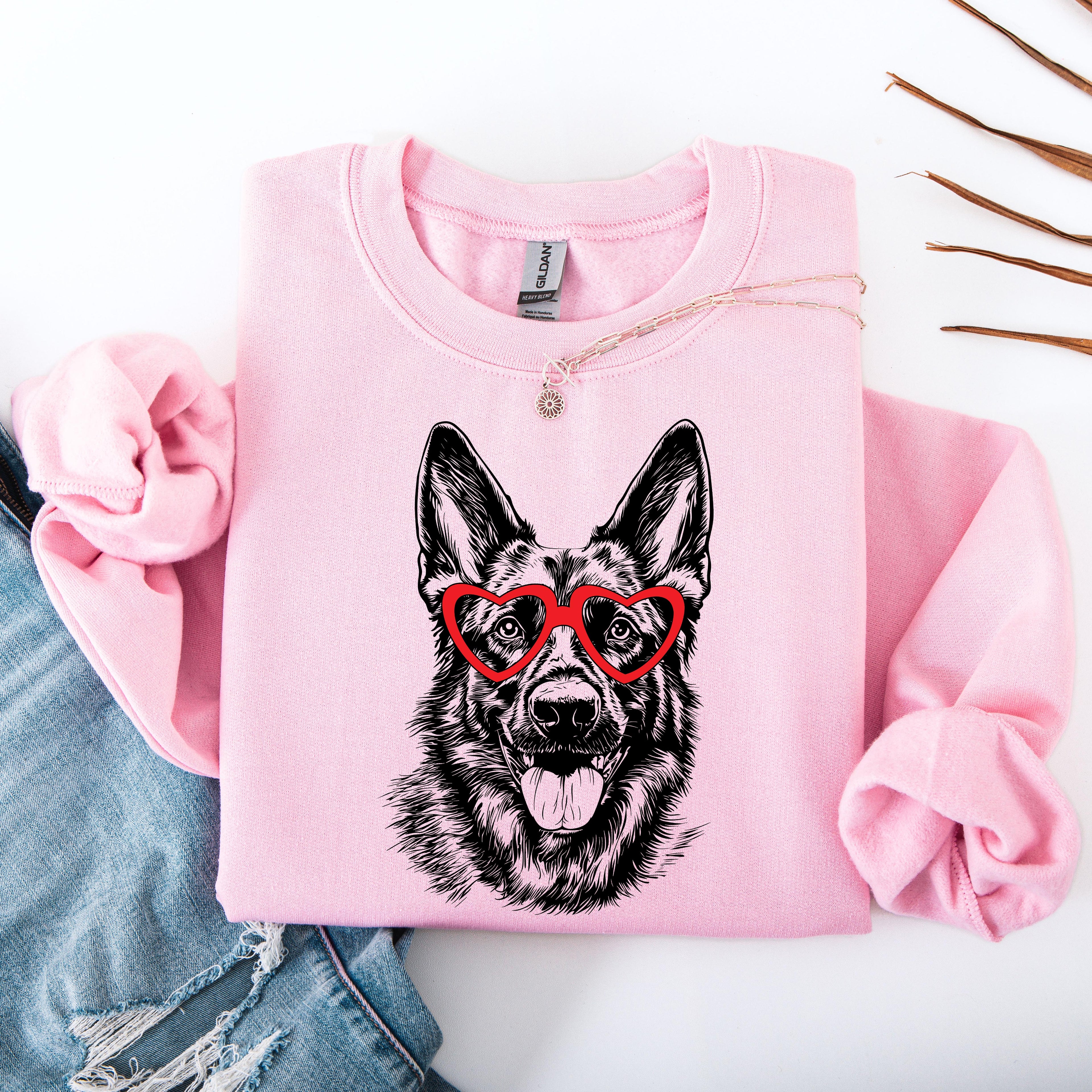 German Shepherd Lover Graphic Portrait With Paw Prints And Loyal Companion Sweatshirt