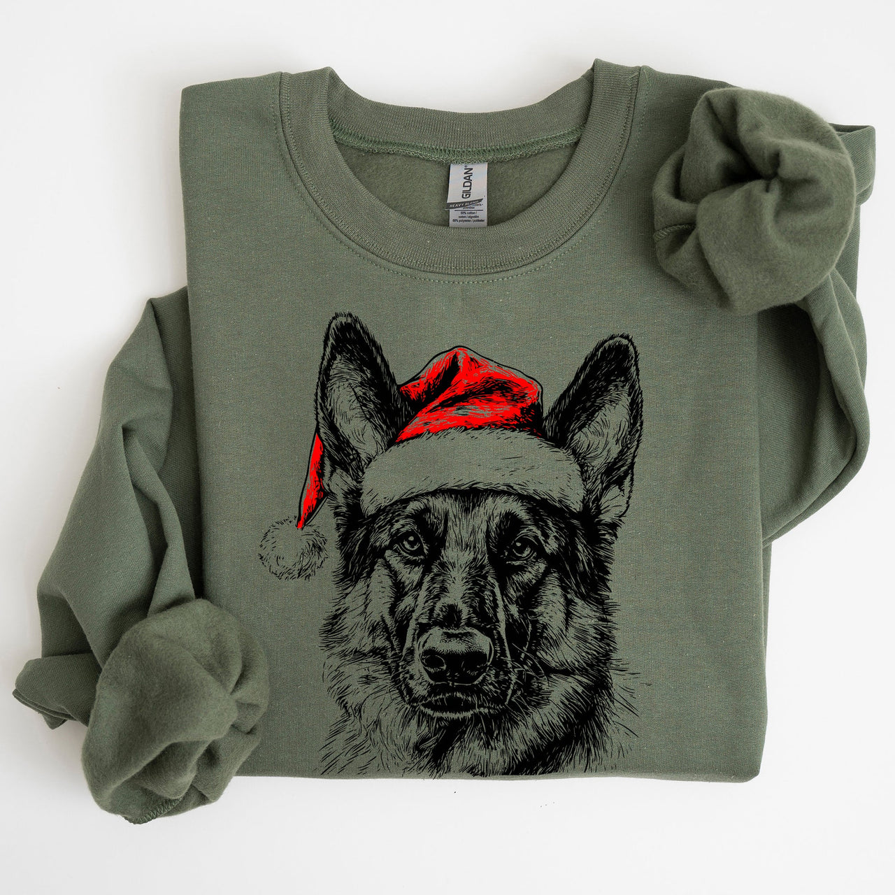 German Shepherd Santa Claus Christmas Dog Lover Festive Holiday Design Sweatshirt
