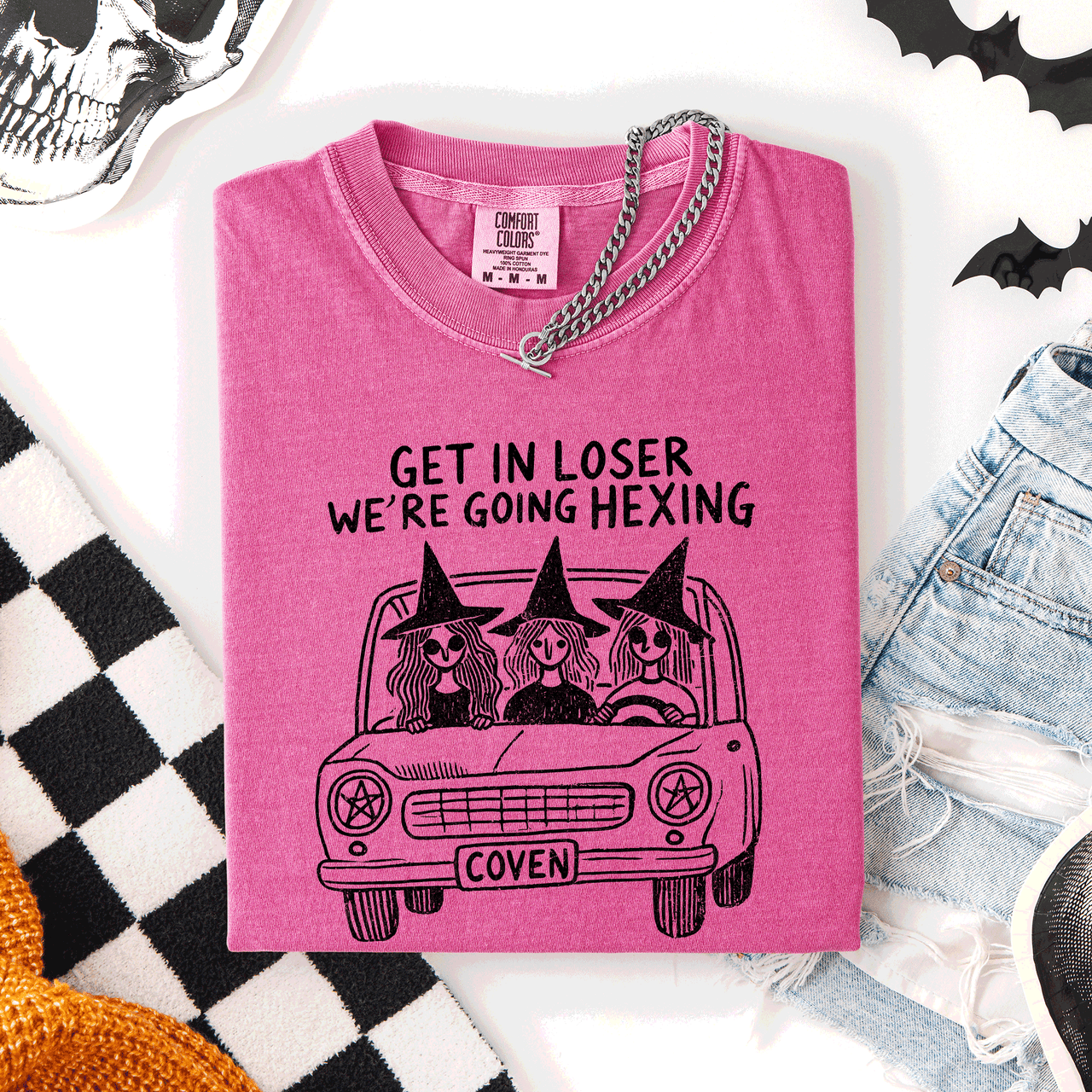 Get In Loser, We're Going Hexing Witch Coven Halloween Night Edition Comfort Colors Tee