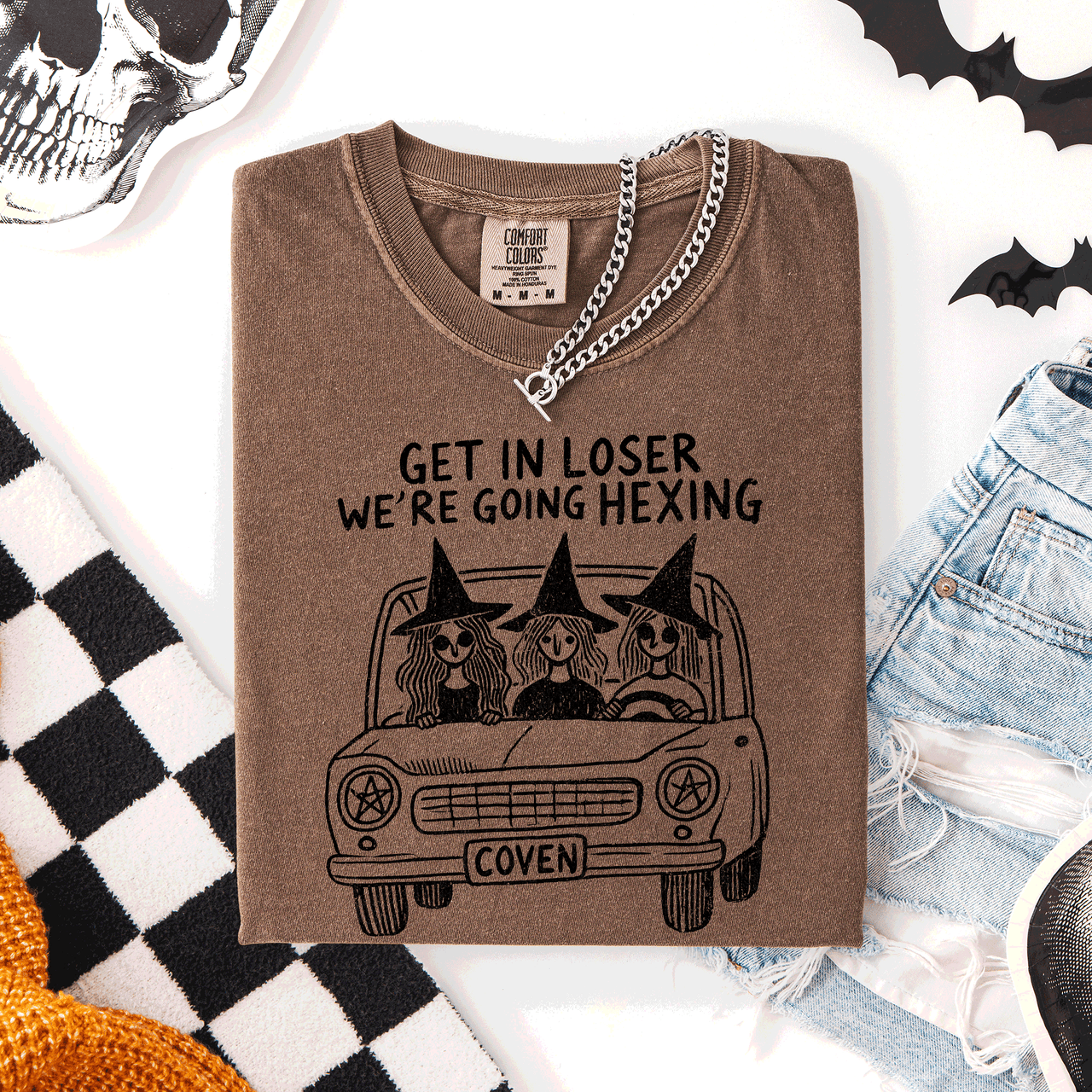 Get In Loser, We're Going Hexing Witch Coven Halloween Night Edition Comfort Colors Tee