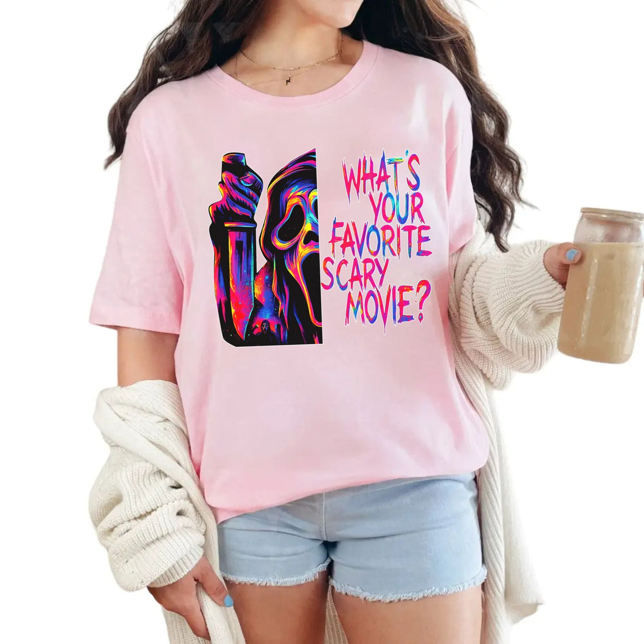 Ghostface T-Shirt - 'What’s Your Favorite Scary Movie?’ Halloween Horror Tee, Scream Movie Fan Apparel