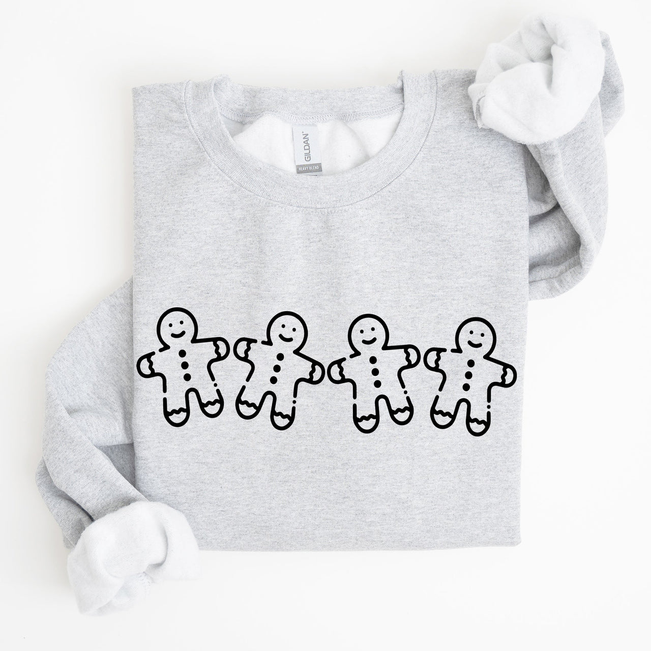 Gingerbread Men Christmas Classic Traditional Winter Santa Cozy Premium Cotton Blend Sweatshirt