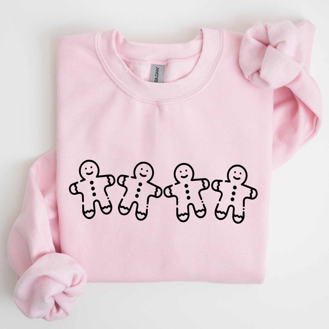 Gingerbread Men Christmas Classic Traditional Winter Santa Cozy Premium Cotton Blend Sweatshirt