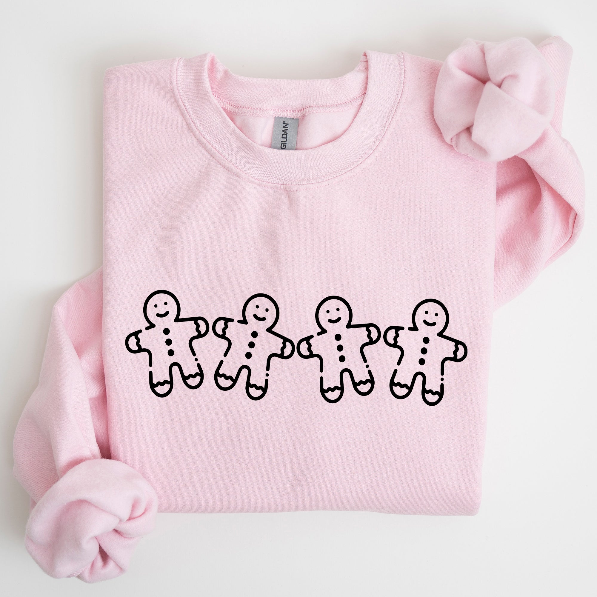 Gingerbread Men Christmas Classic Traditional Winter Santa Cozy Premium Cotton Blend Sweatshirt