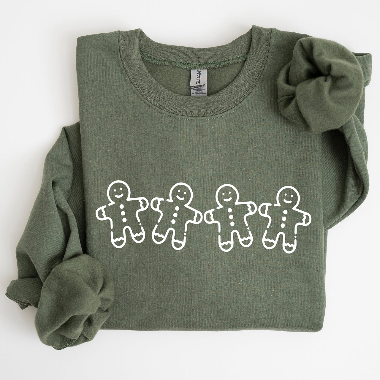 Gingerbread Men Christmas Classic Traditional Winter Santa Cozy Premium Cotton Blend Sweatshirt